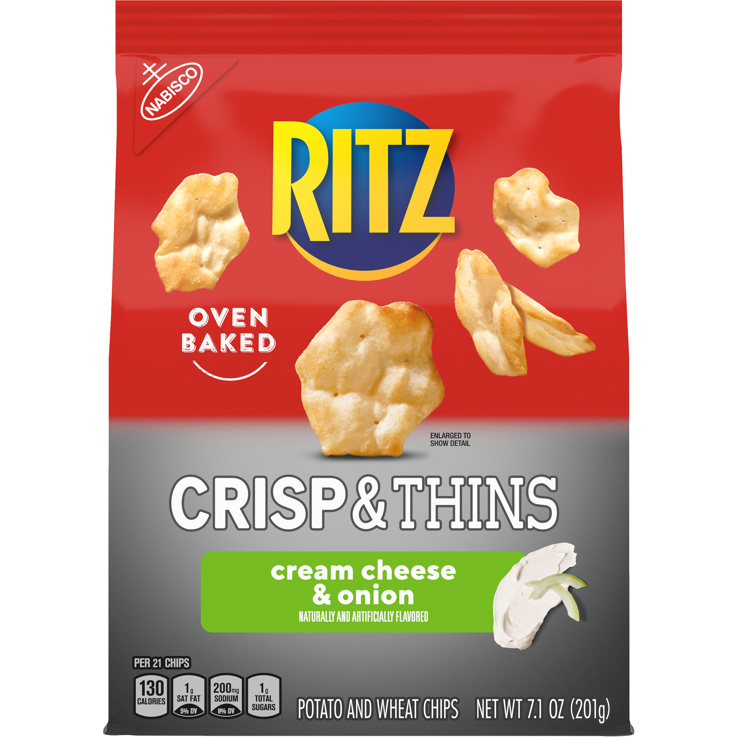 RITZ Crisp and Thins Cream Cheese and Onion Chips, 7.1 oz-thumbnail-1
