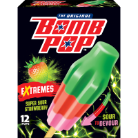 Extremes Super Sour Strawberry Ice Pops, 12 Pack