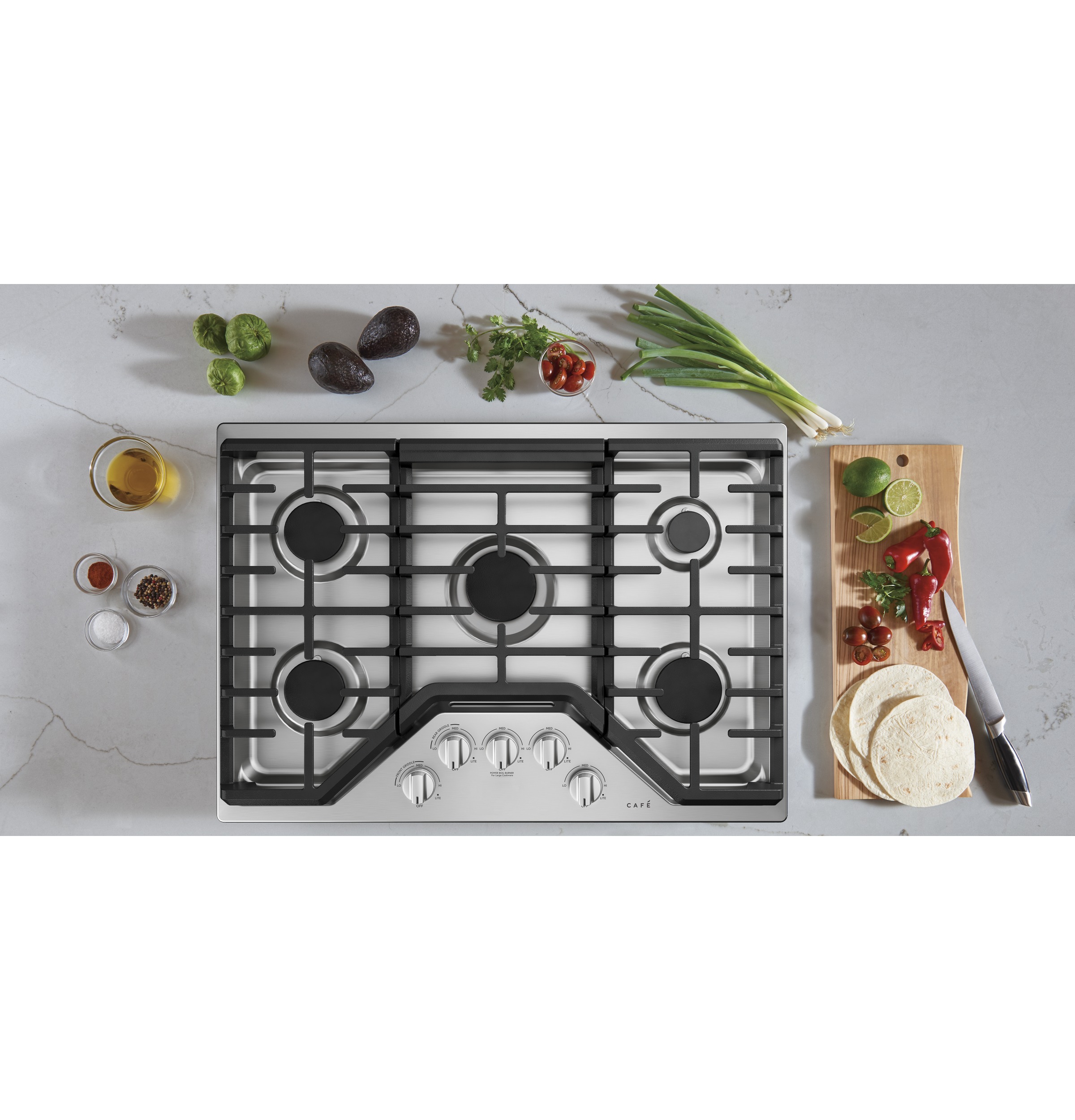 30" Width — Gas Cktp — 5 Burners — 18,000 BTU Power Boil Burner — Cast Iron Griddle Incl — ADA Compliant — Not Connectable view 3