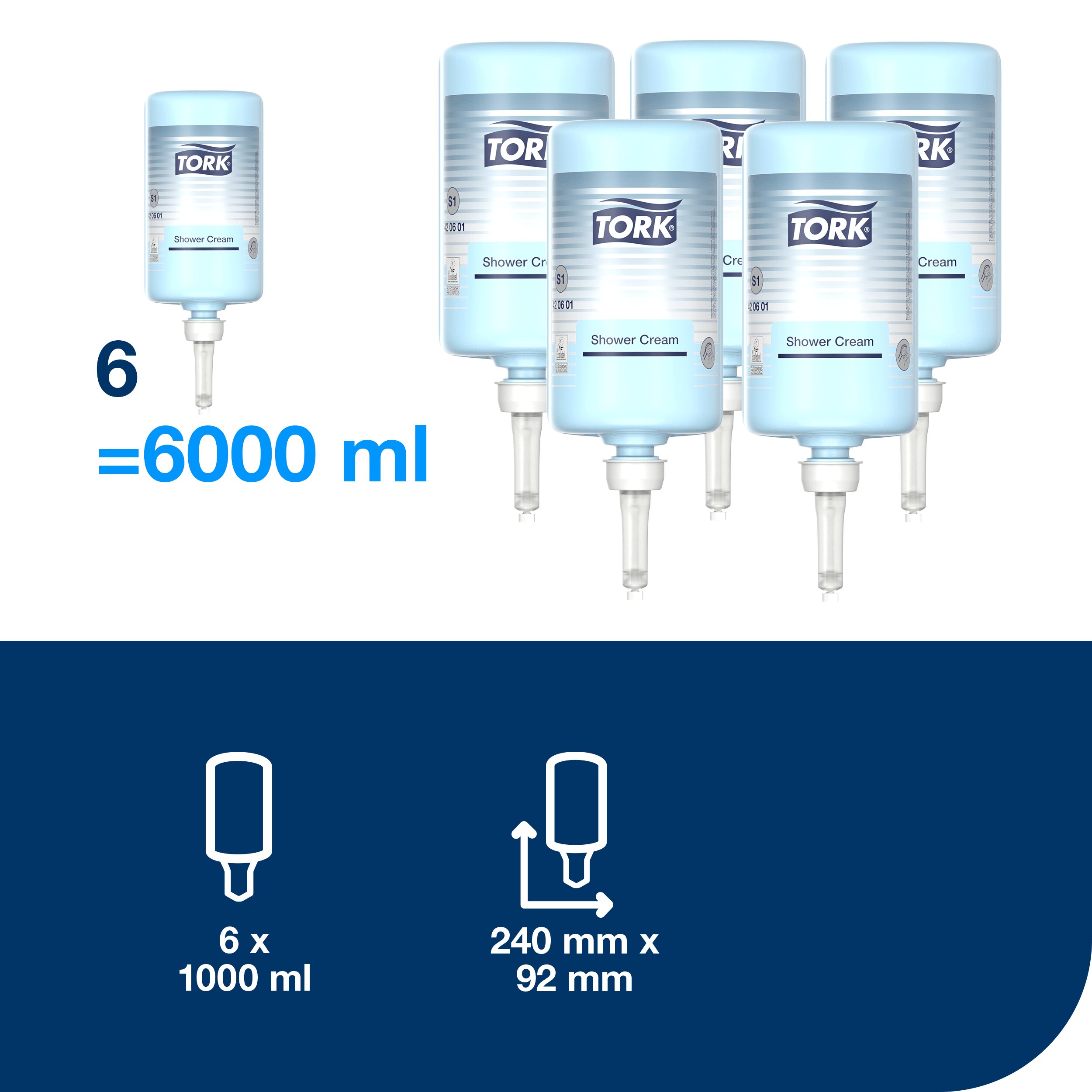 Shampo, Hår Krop, Refill, 1000 ml, Tork Premium S1