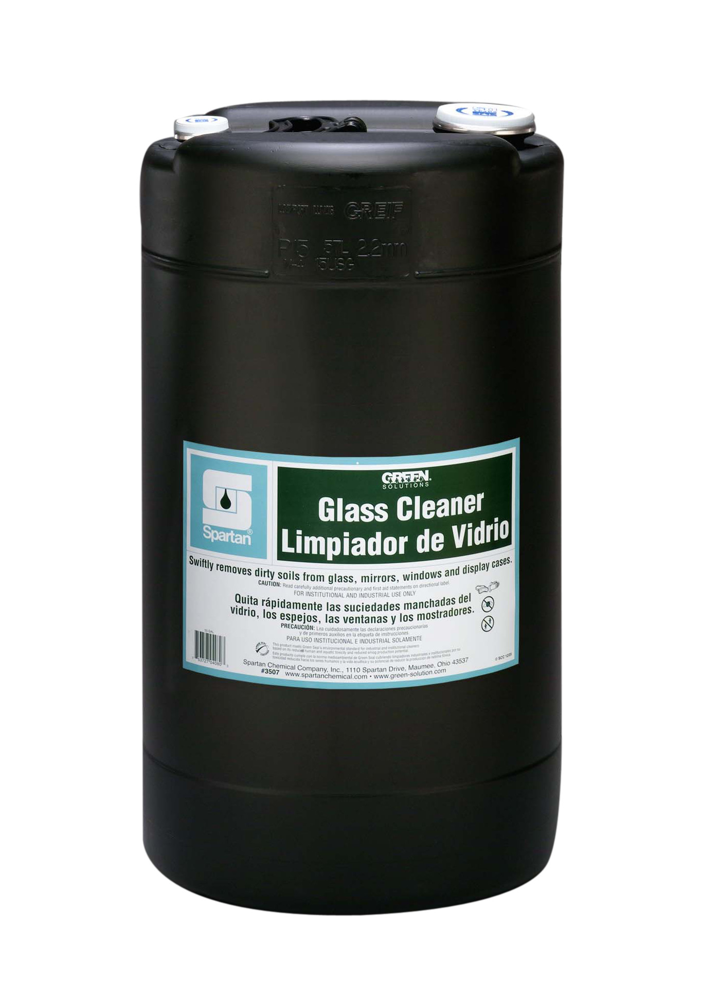 Spartan Chemical Company Green Solutions Glass Cleaner, 15 GAL DRUM