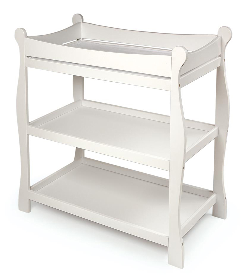 Sleigh Style Baby Changing Table - White