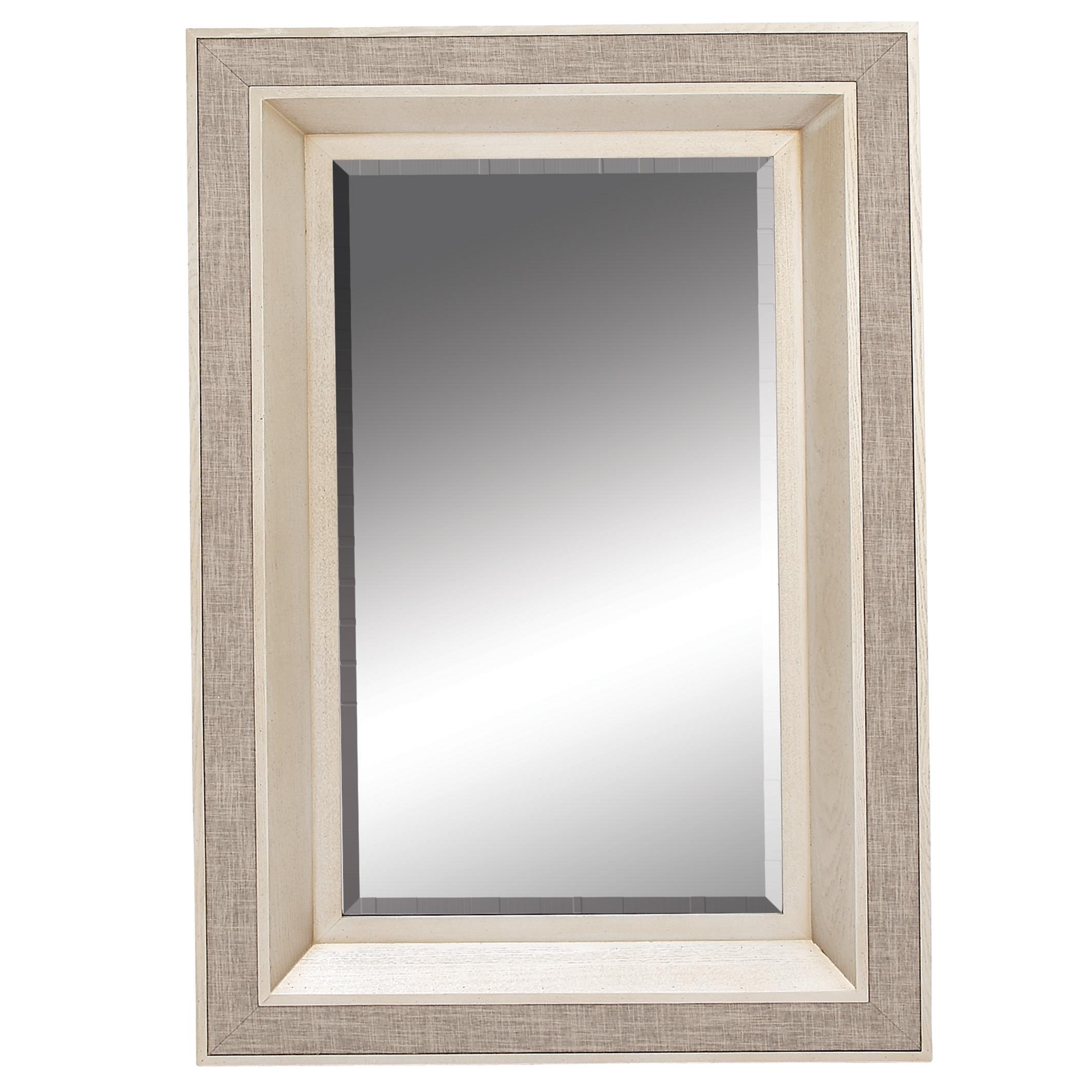 Beige Wooden  Wall Mirror, 32" x 2" x 47"