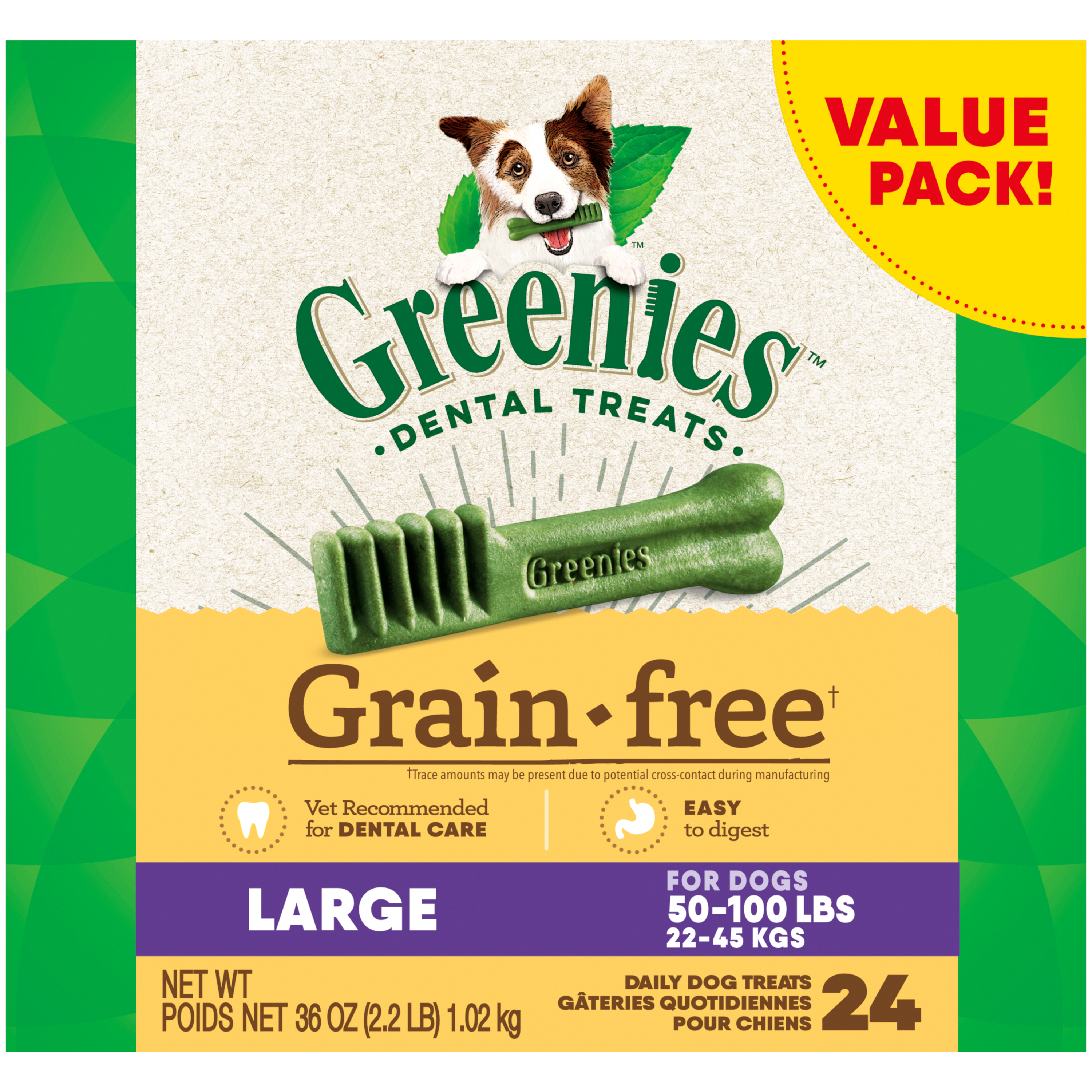 36 oz. Greenies Grain Free Large Tub Treat Pack - Treats
