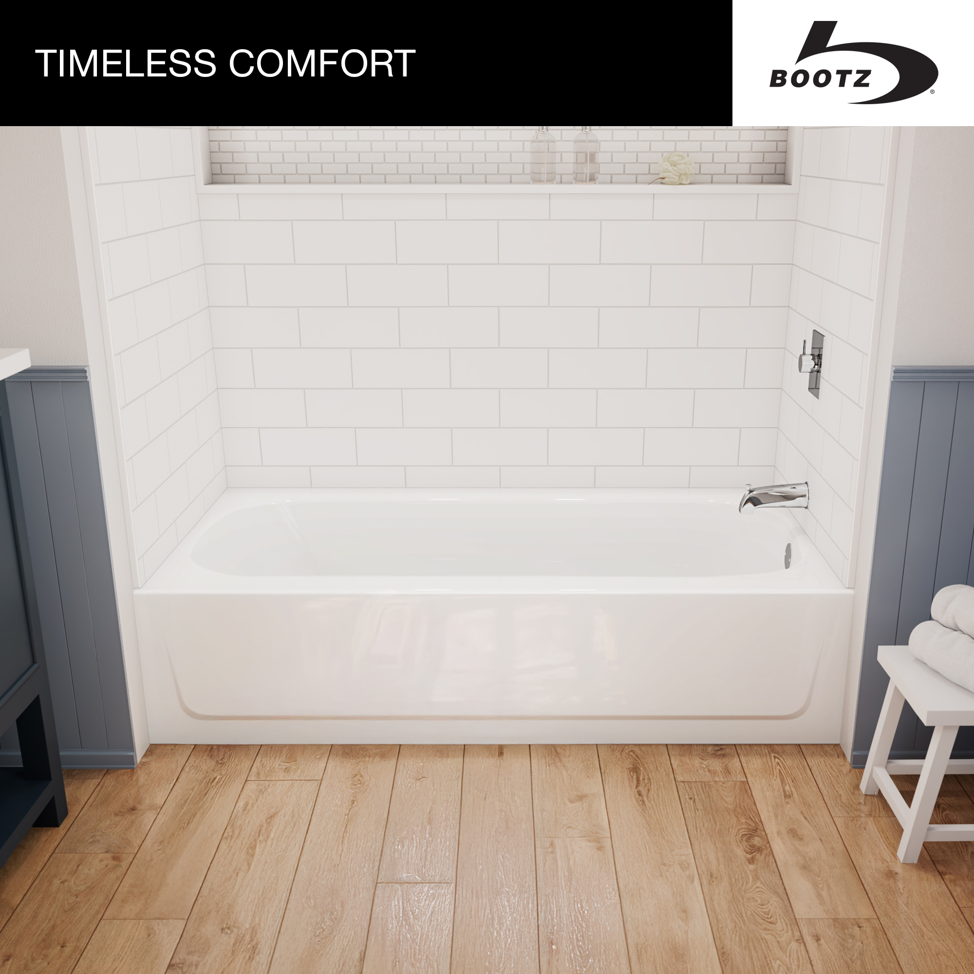 Adds a modern look to any bathroom with classic white elegance