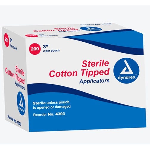 Cotton Tipped Applicators Sterile 3" - 100/Box