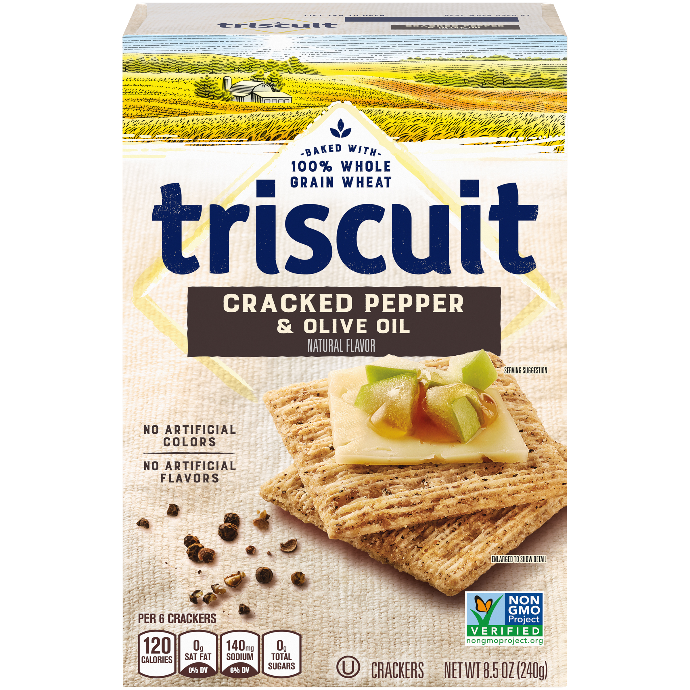 Triscuit Cracked Pepper & Olive Oil Whole Grain Wheat Crackers, 8.5 oz-0