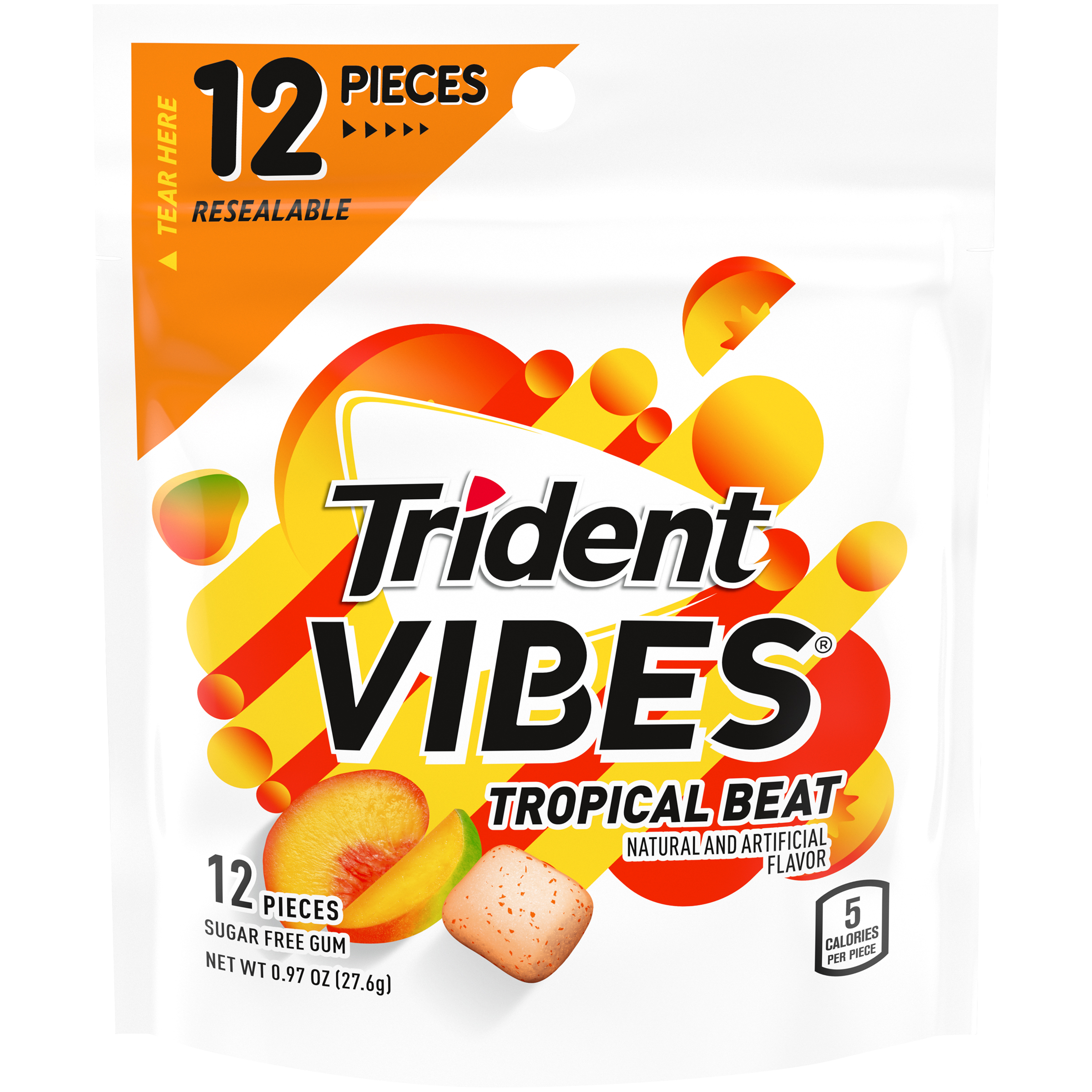 TRIDENT VIBES Tropical Beat Pouch 4x6 12PCS