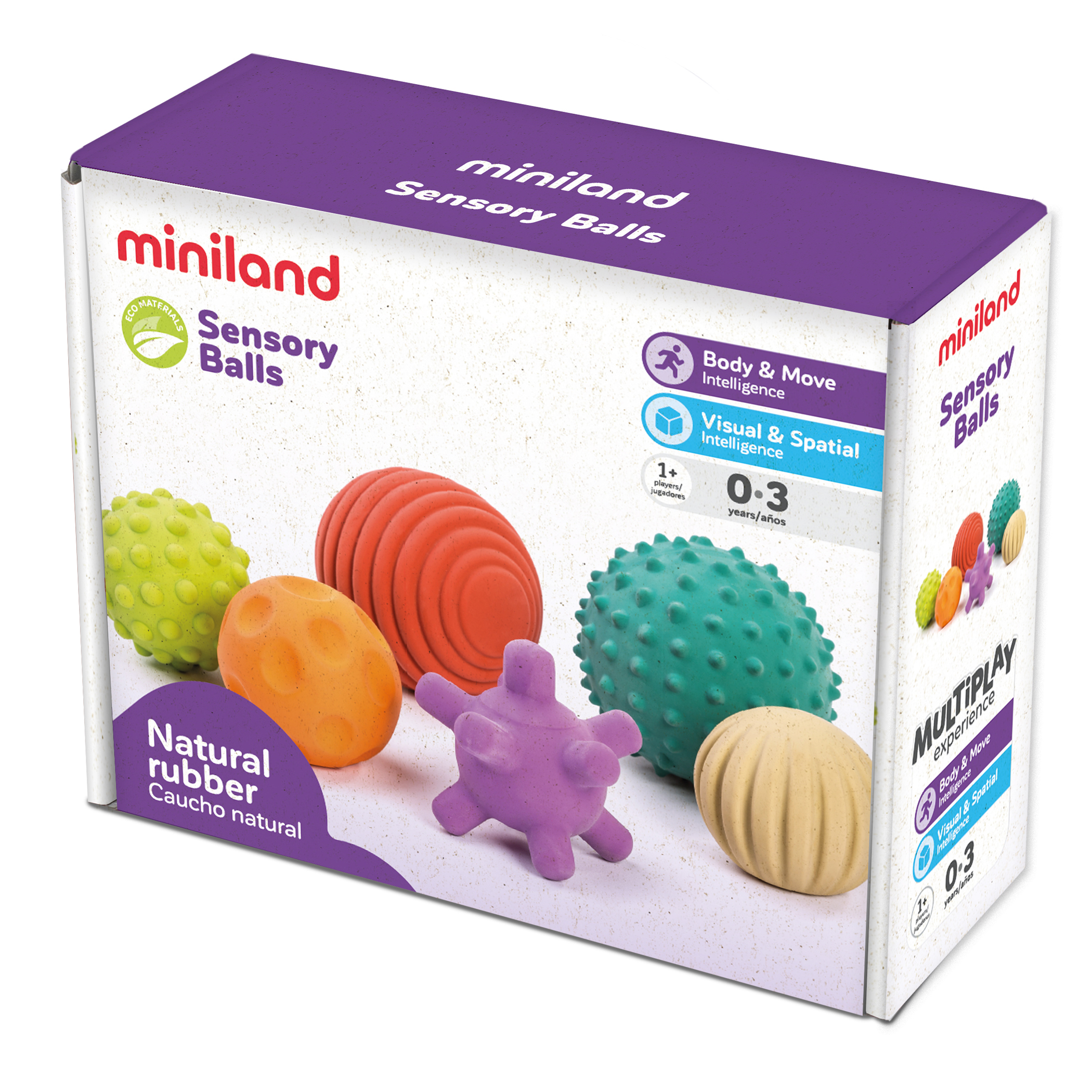 Miniland Educational Sensory Balls, Set of 6
