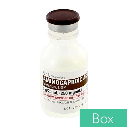 Aminocaproic Acid 250mg/ml 20ml Single Dose Vial - 25/Box