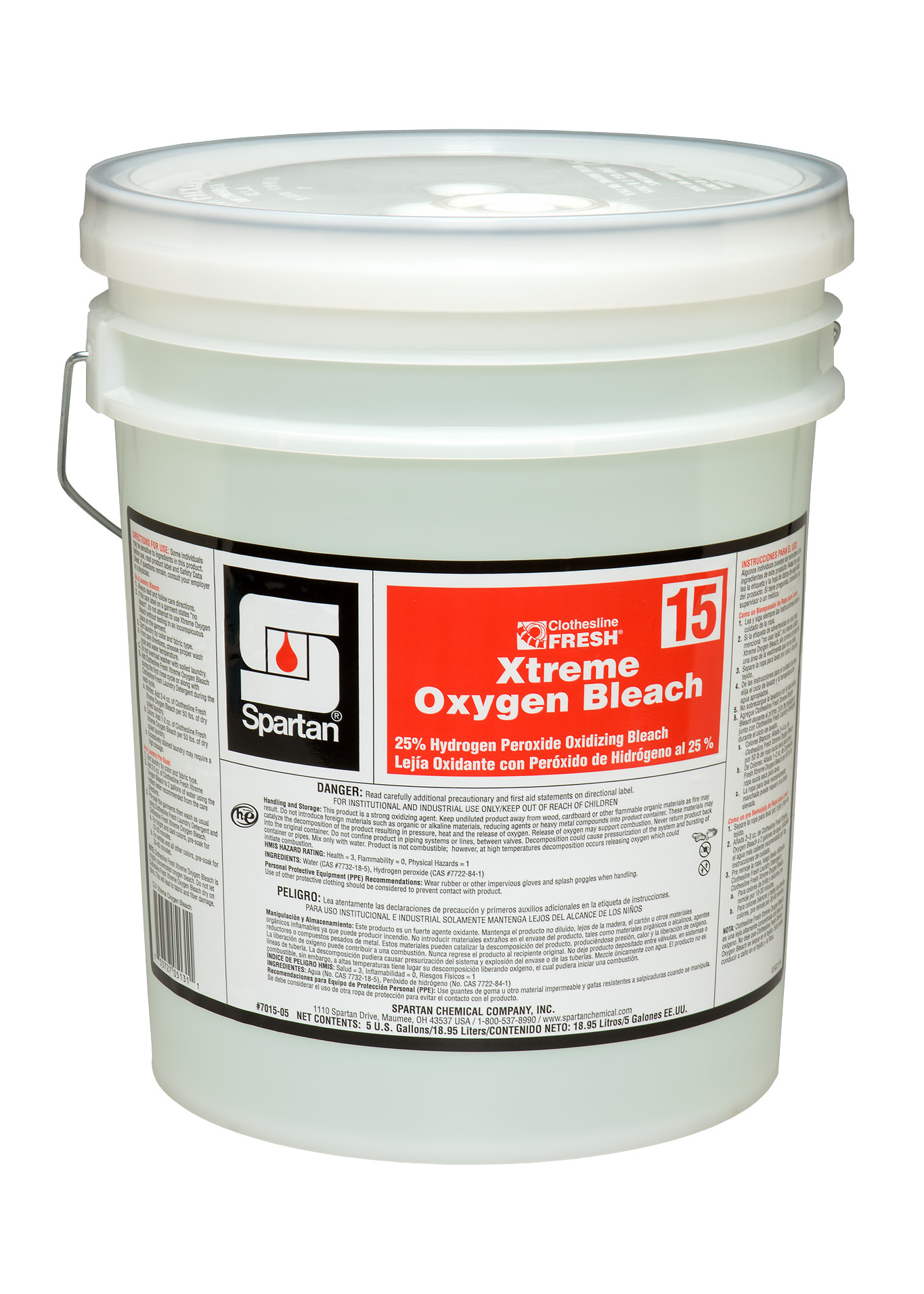 Spartan Chemical Company Clothesline Fresh Xtreme Oxygen Bleach 15, 5 GAL PAIL