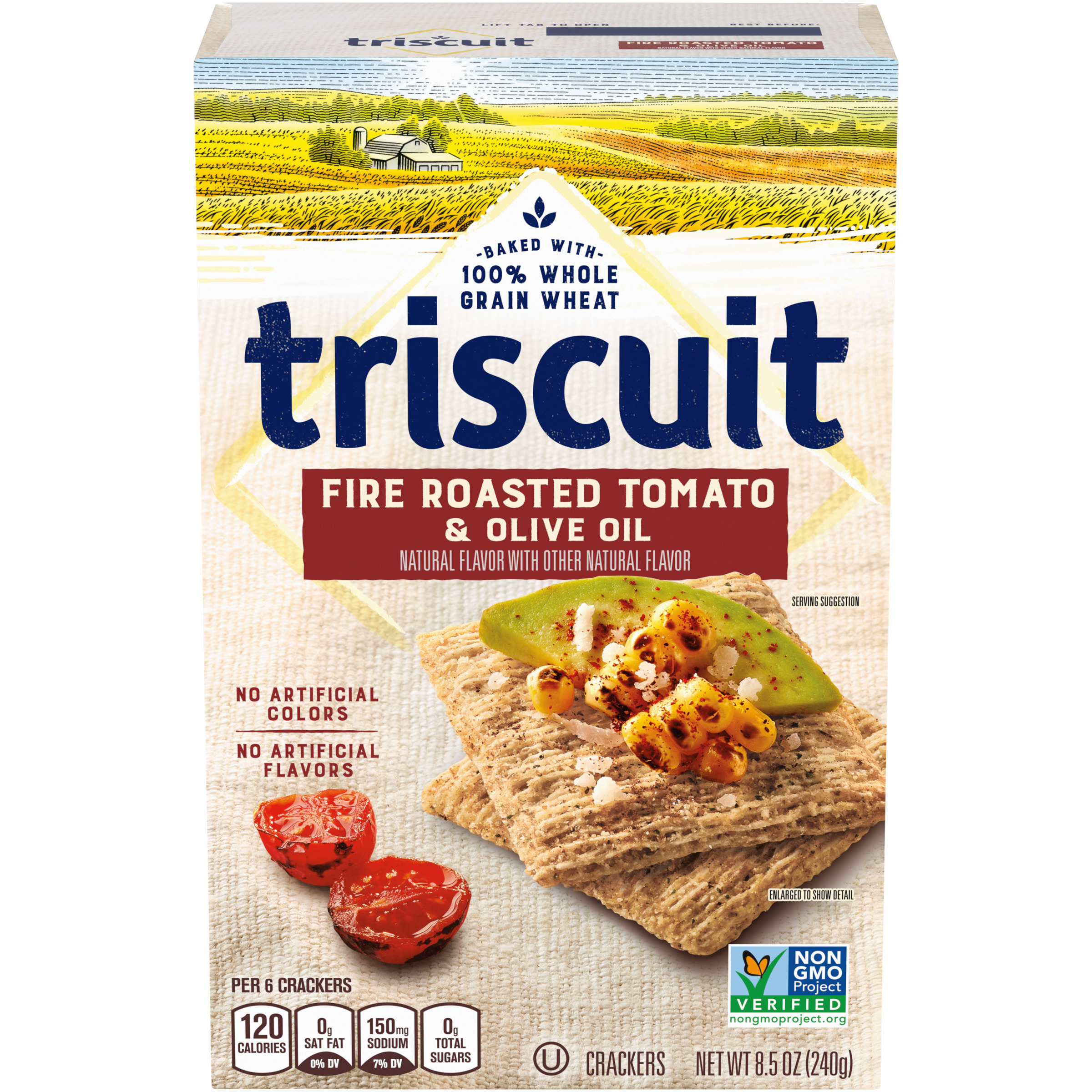 Triscuit Fire Roasted Tomato & Olive Oil Whole Grain Wheat Crackers, 8.5 Oz-0