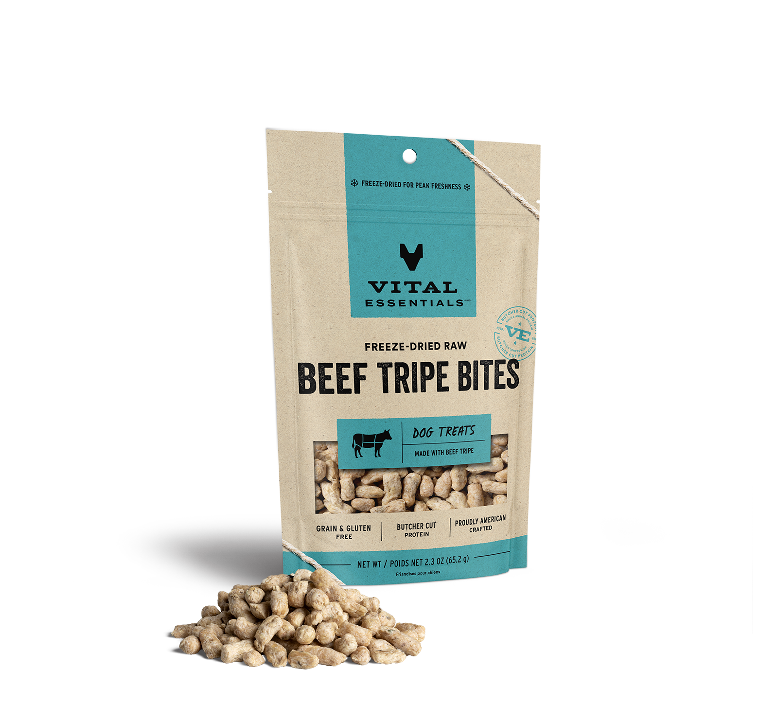 Vital Essentials Freeze-Dried Beef Tripe Bites Dog Treats, 2.3 oz - Treats