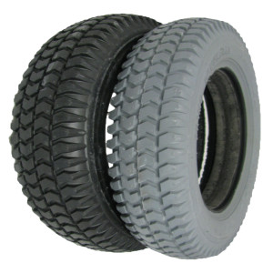 Foam Filled Flat Tread Tire, Grey, 3.00 x 8, 14 x 3 Inch