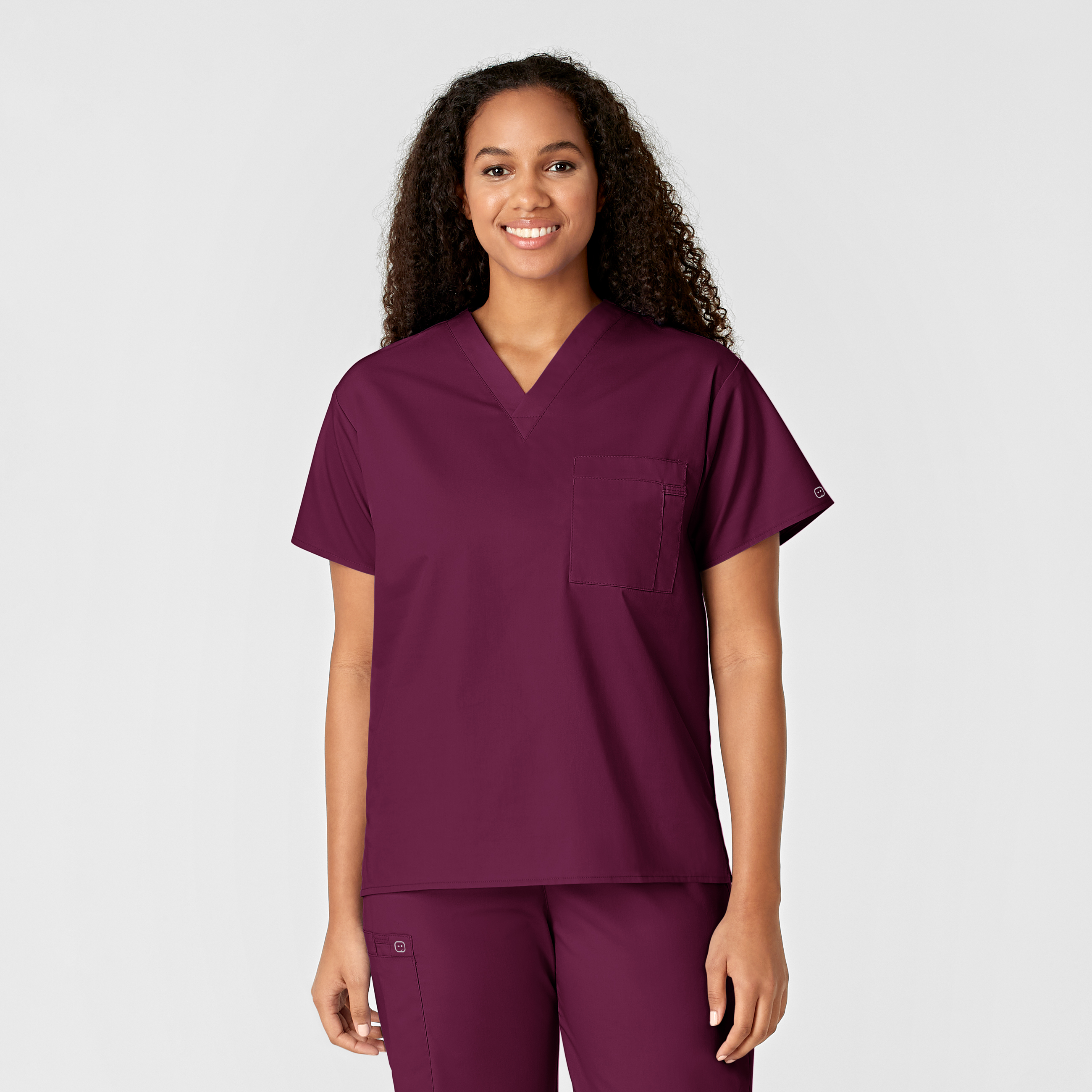 MCPHS OPTOMETRY Unisex V-Neck Scrub Top-Wonder Wink