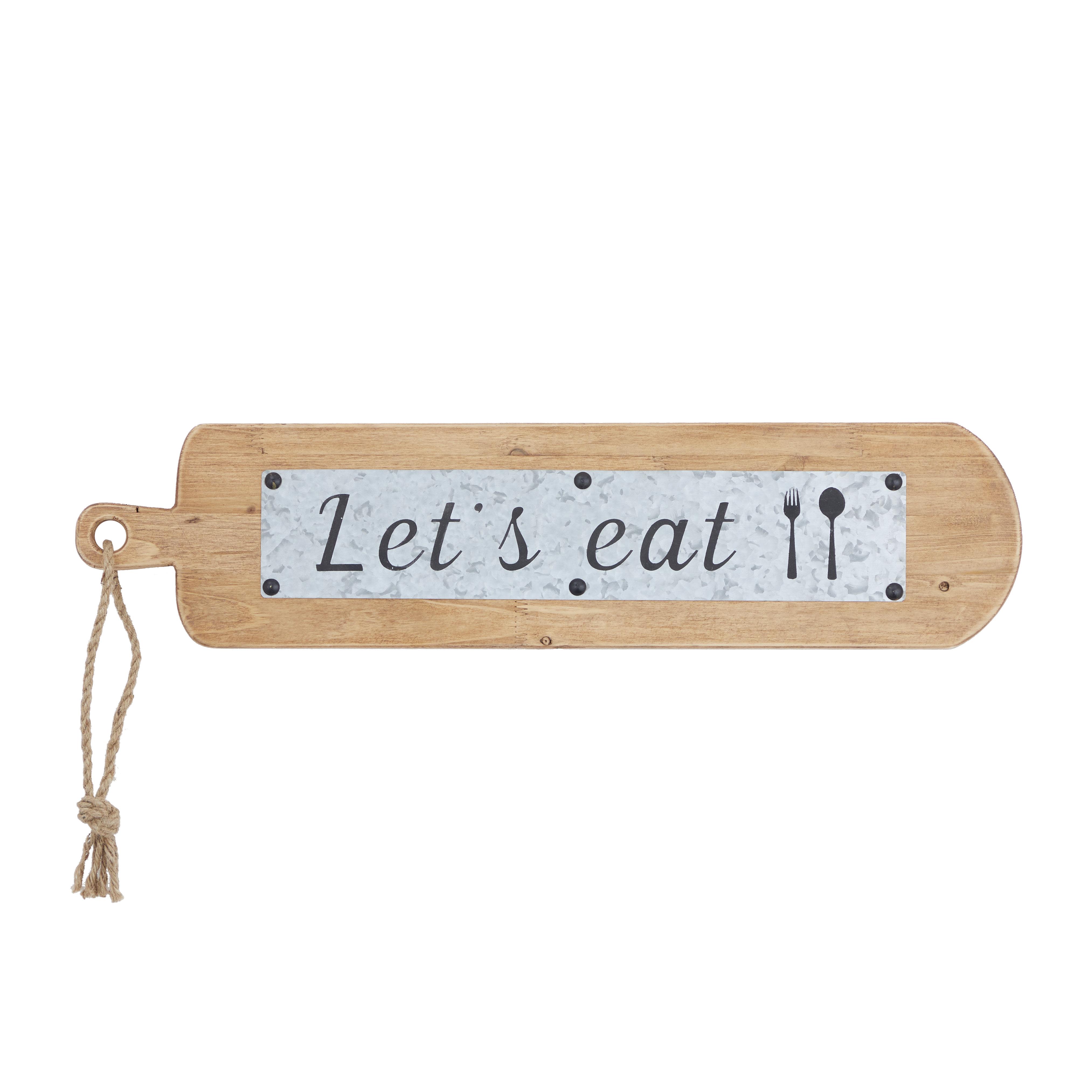 Brown Wood Sign Kitchen Wall Decor, 29" x 2" x 7"