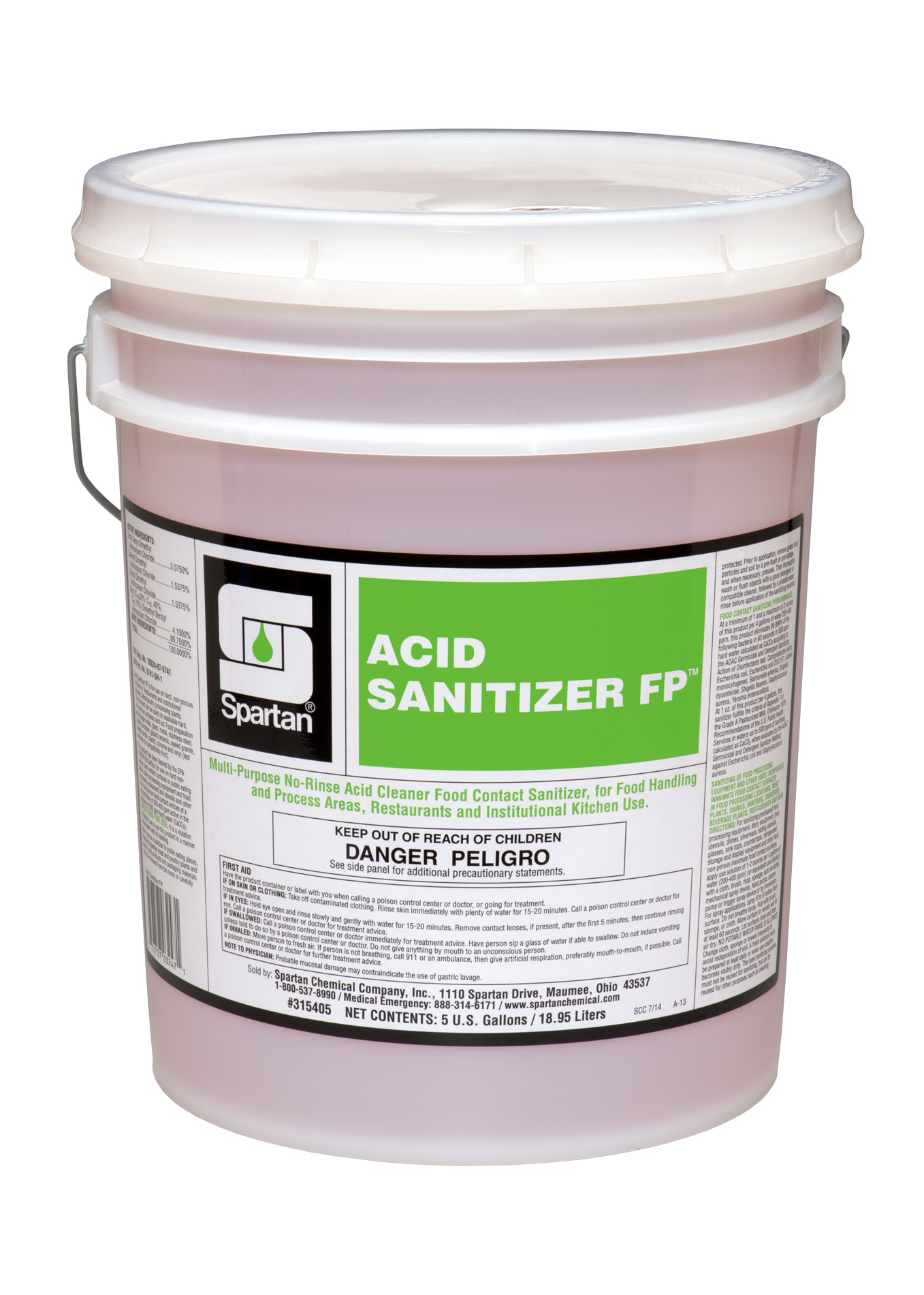Spartan Chemical Company Acid Sanitizer FP, 5 GAL PAIL