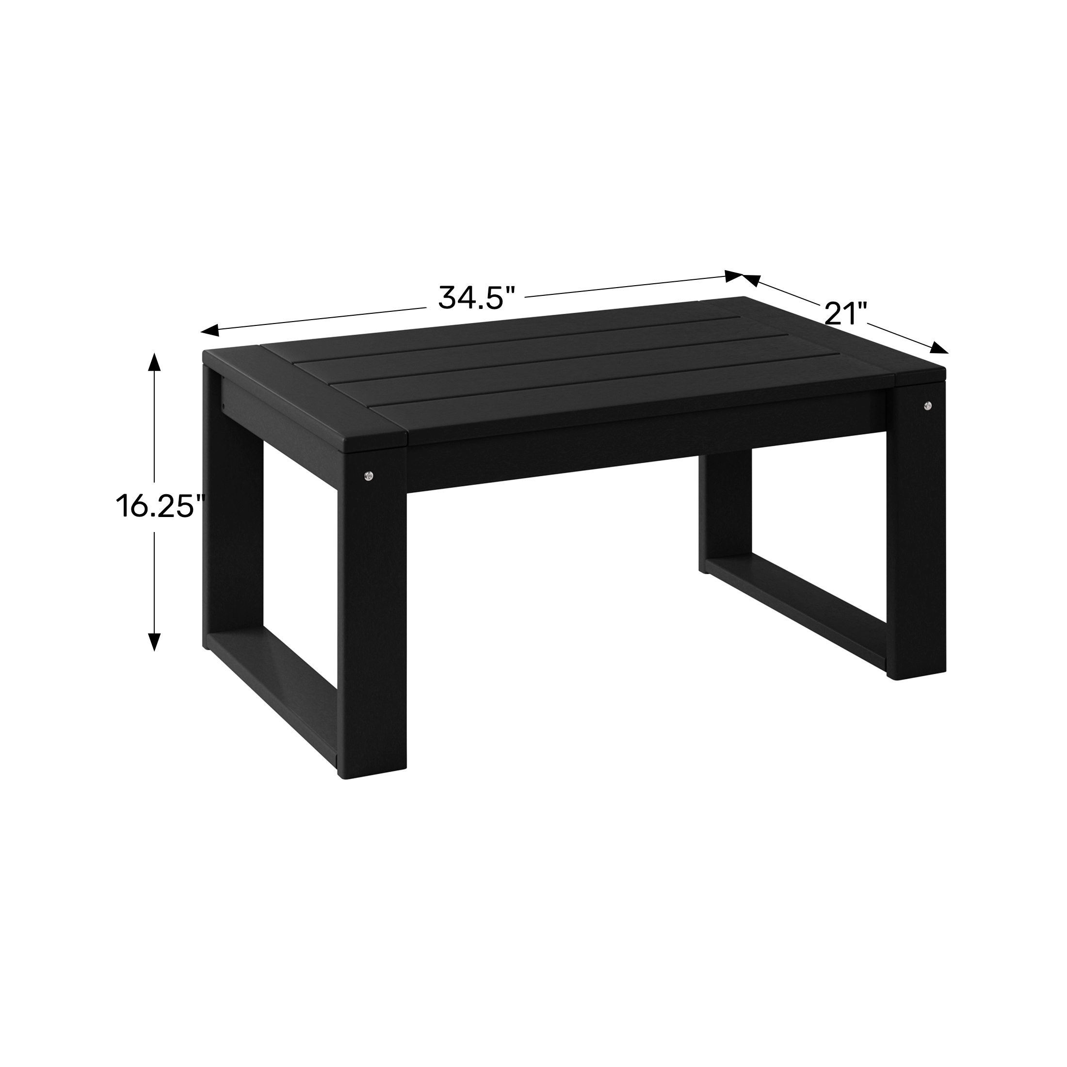 Modern Outdoor HDPE Rectangle Patio Coffee TableWWT Spec Image