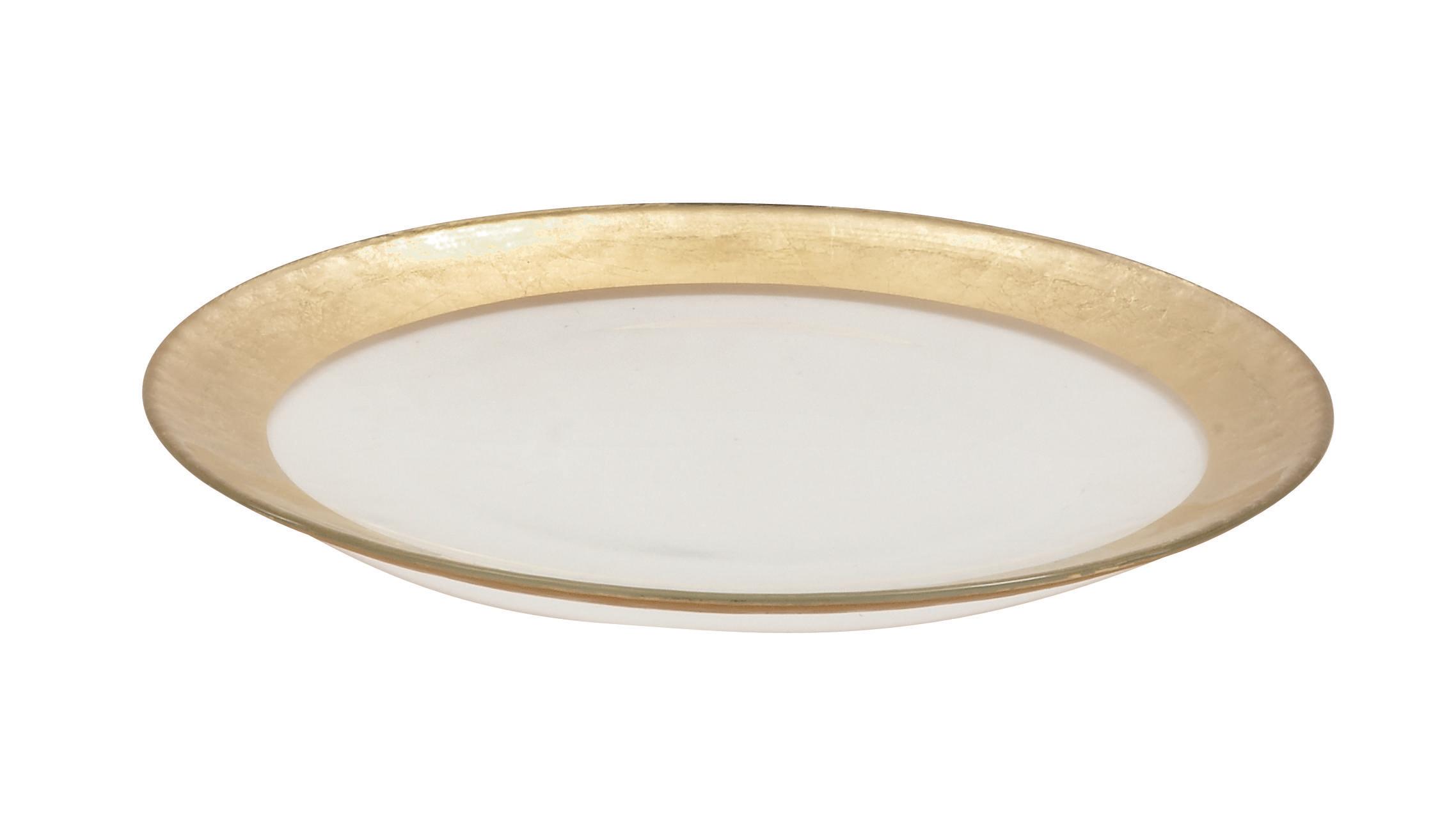 Gold Glass Natural Charger, 1" x 13" x 13"