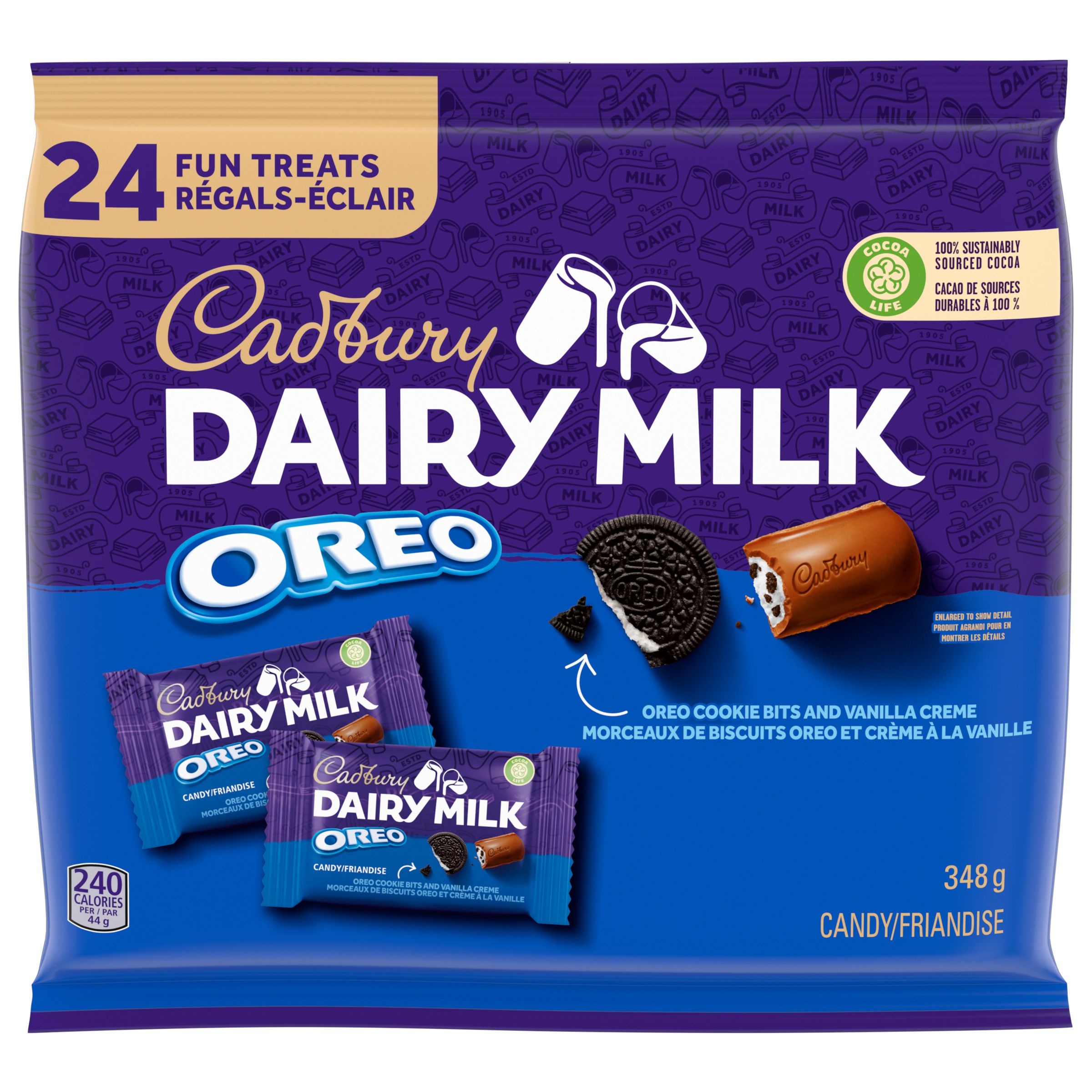 Cadbury Dairy Milk friandises Oreo, format régal-éclair (348 g)-0