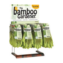 Bellingham CTDC5301 Bamboo Gardener™ Rubber Palm Gloves 4 Peg Countertop Display, 48 Pairs