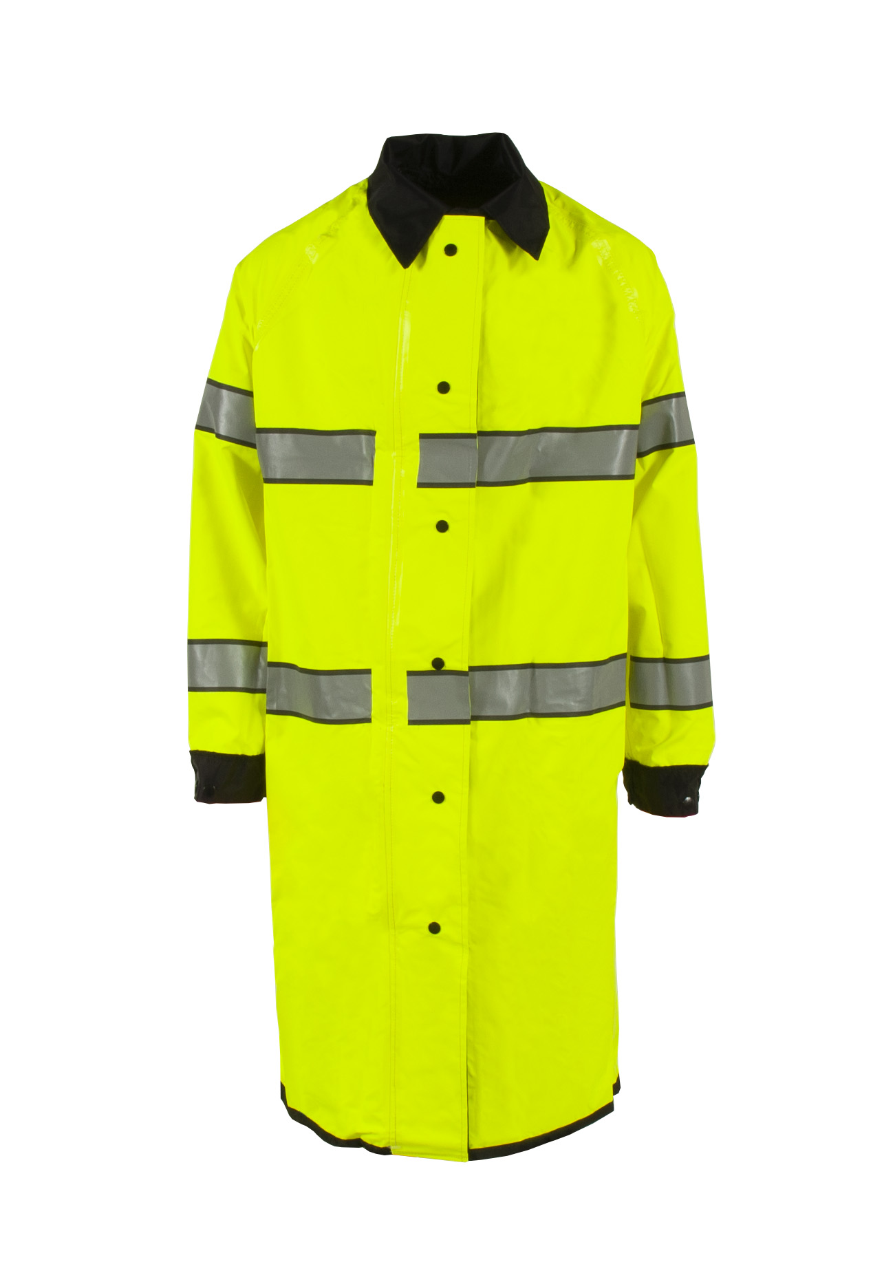 4703RCH3M Safe Officer Series Reversible Raincoat with Reflective Taping - Hi-Vis Lime/Black - Size 2X
