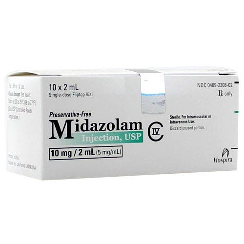 Midazolam 5mg/ml 2ml Single Dose Vial  CIV