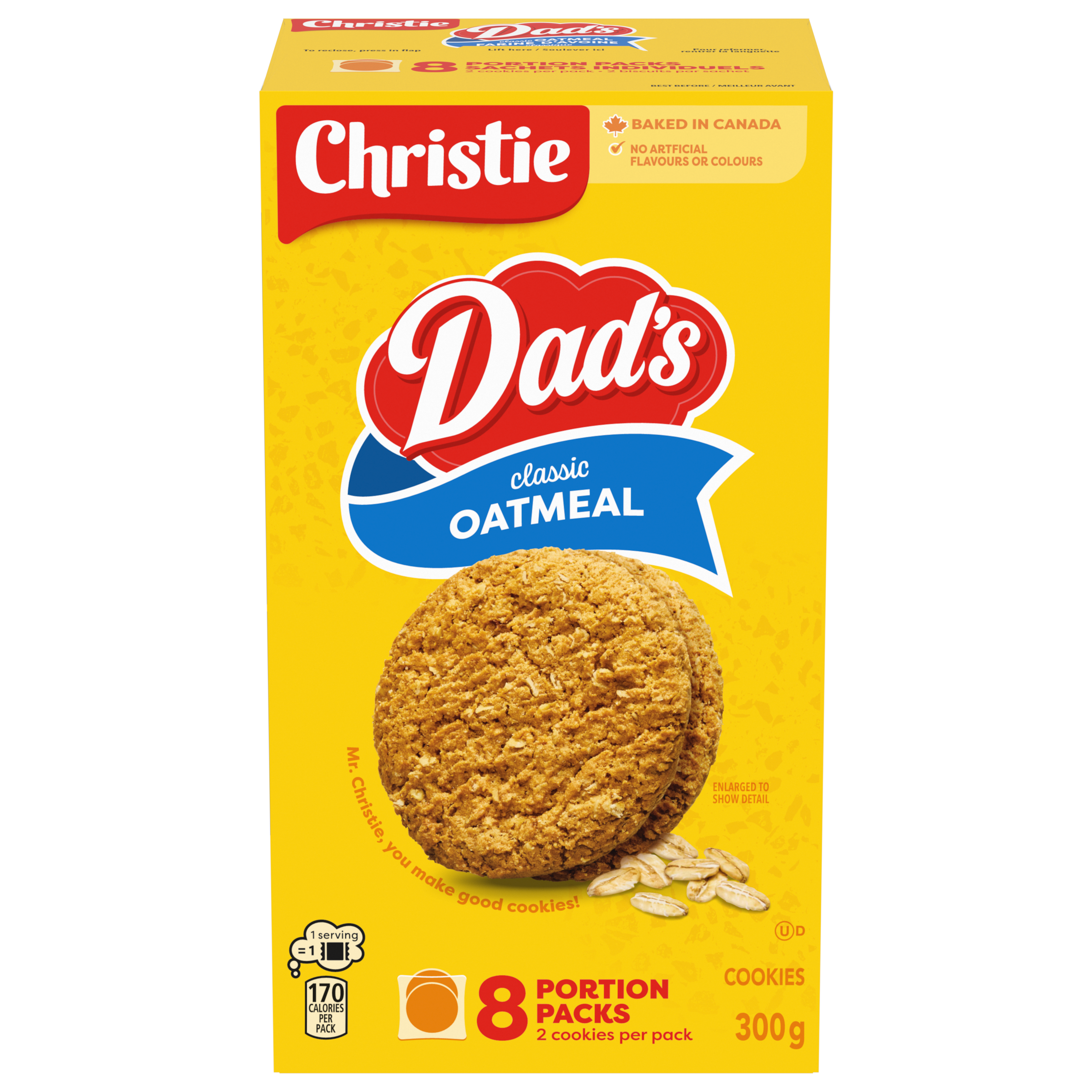 DAD'S Oatmeal Original Cookies 8 Portion Packs, 300 g-0