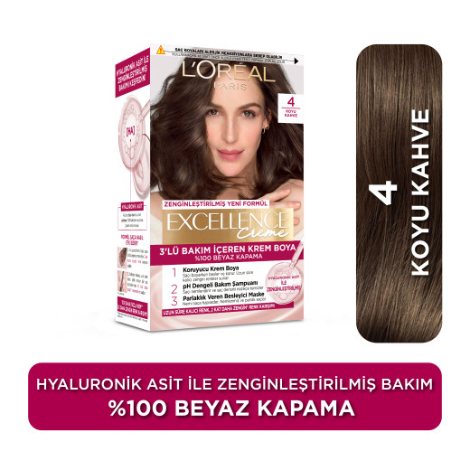 l’oréal paris excellence creme 4 koyu kahve saç boyası 