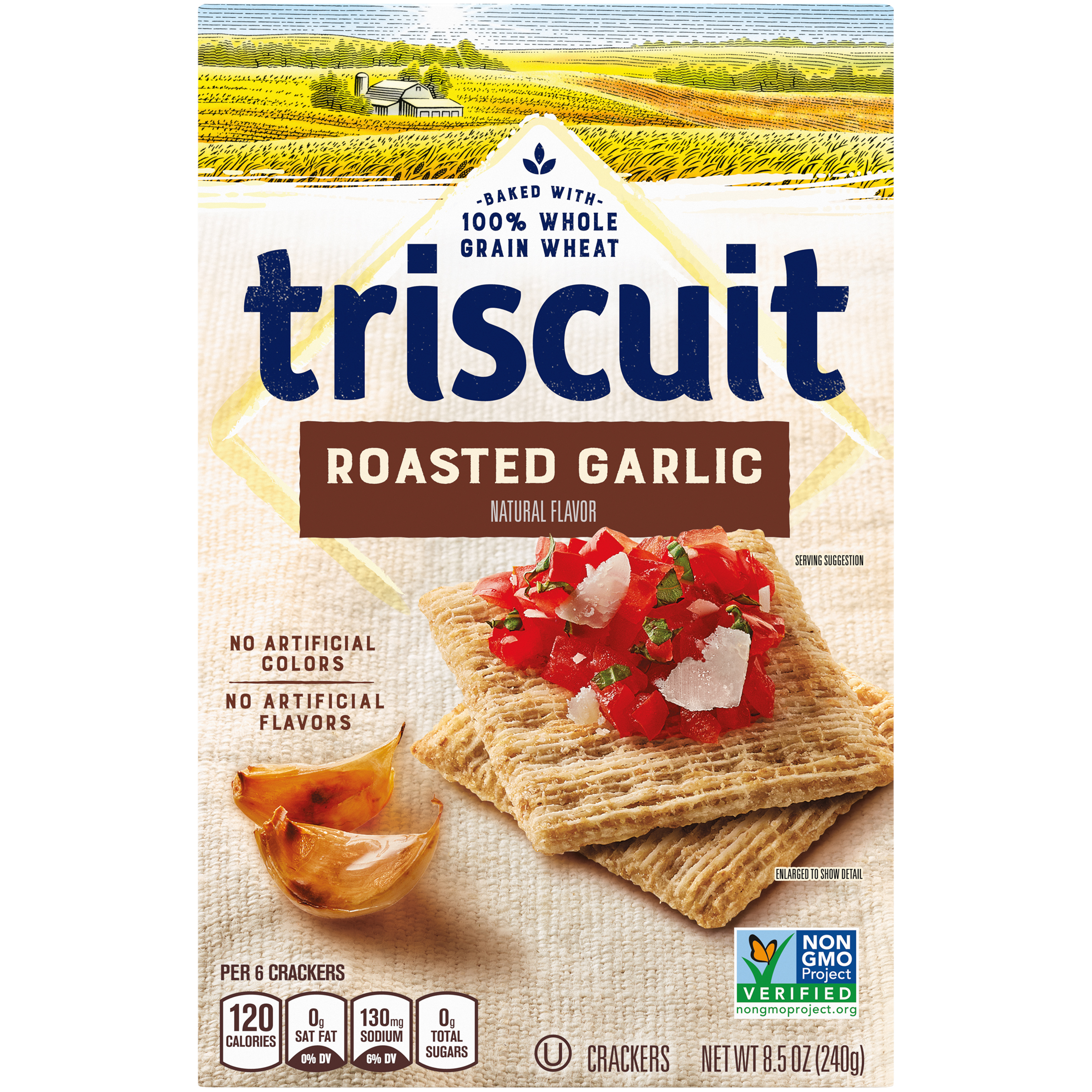 Triscuit Roasted Garlic Whole Grain Wheat Crackers, 8.5 oz-2