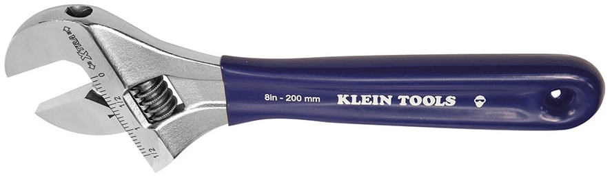 KLEIN TOOLS® D509-8 8" ADJUSTABLE WRENCH,