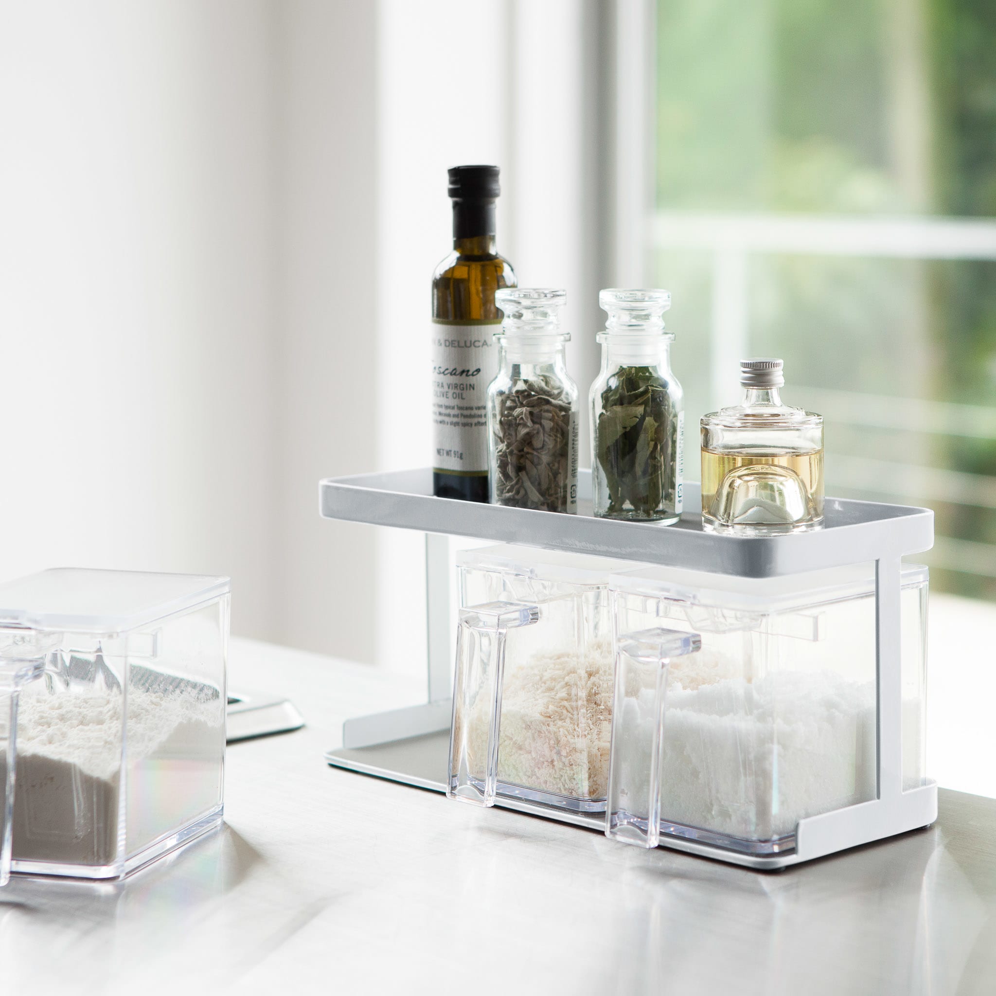 Seasoning Boxes (Set of 3) & Rack : Convenient 3-Piece Set