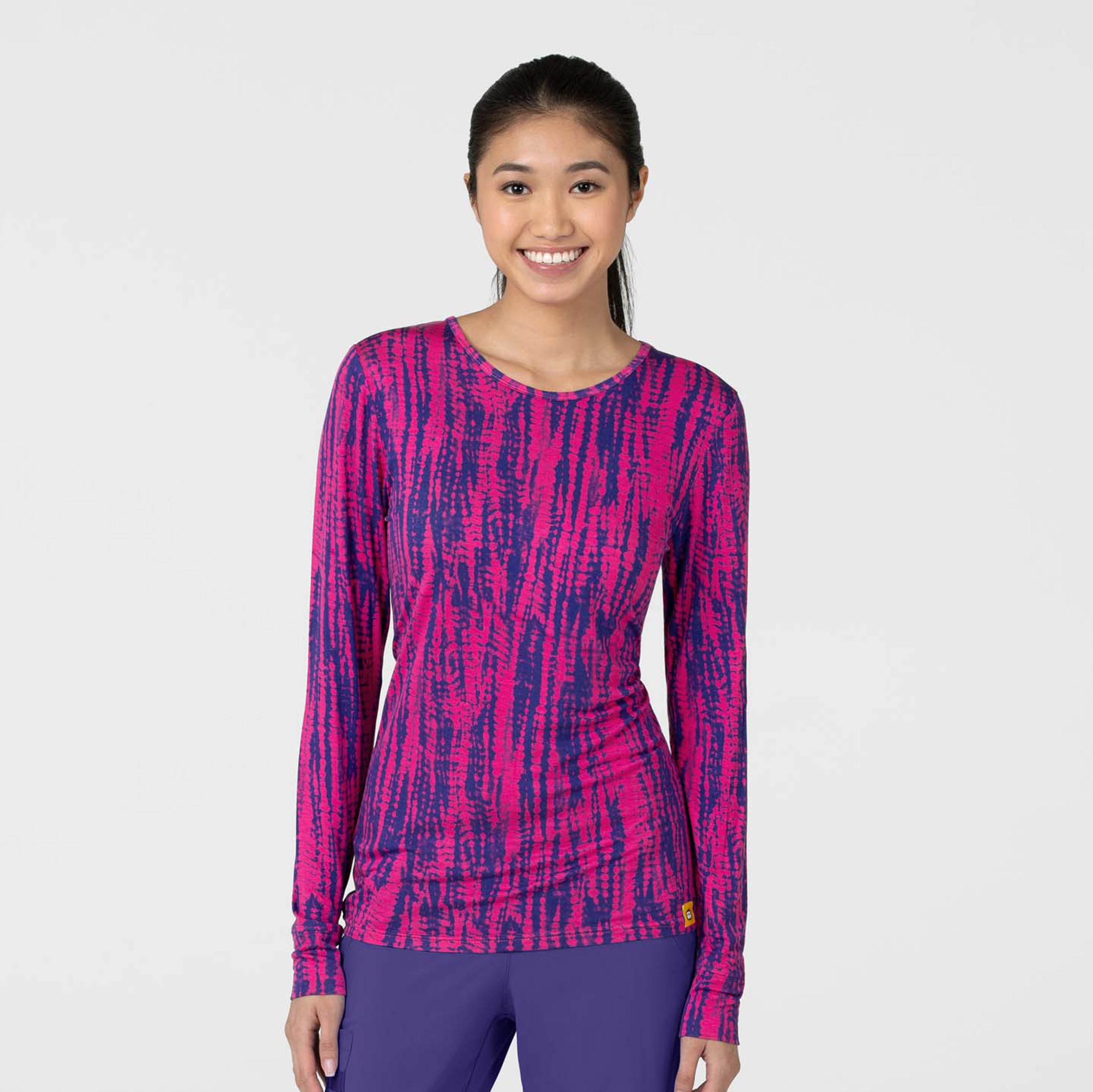 Knits Prints 2409 Ladies All-over Print Silky Scrub Tee by WonderWink-Wonder Wink