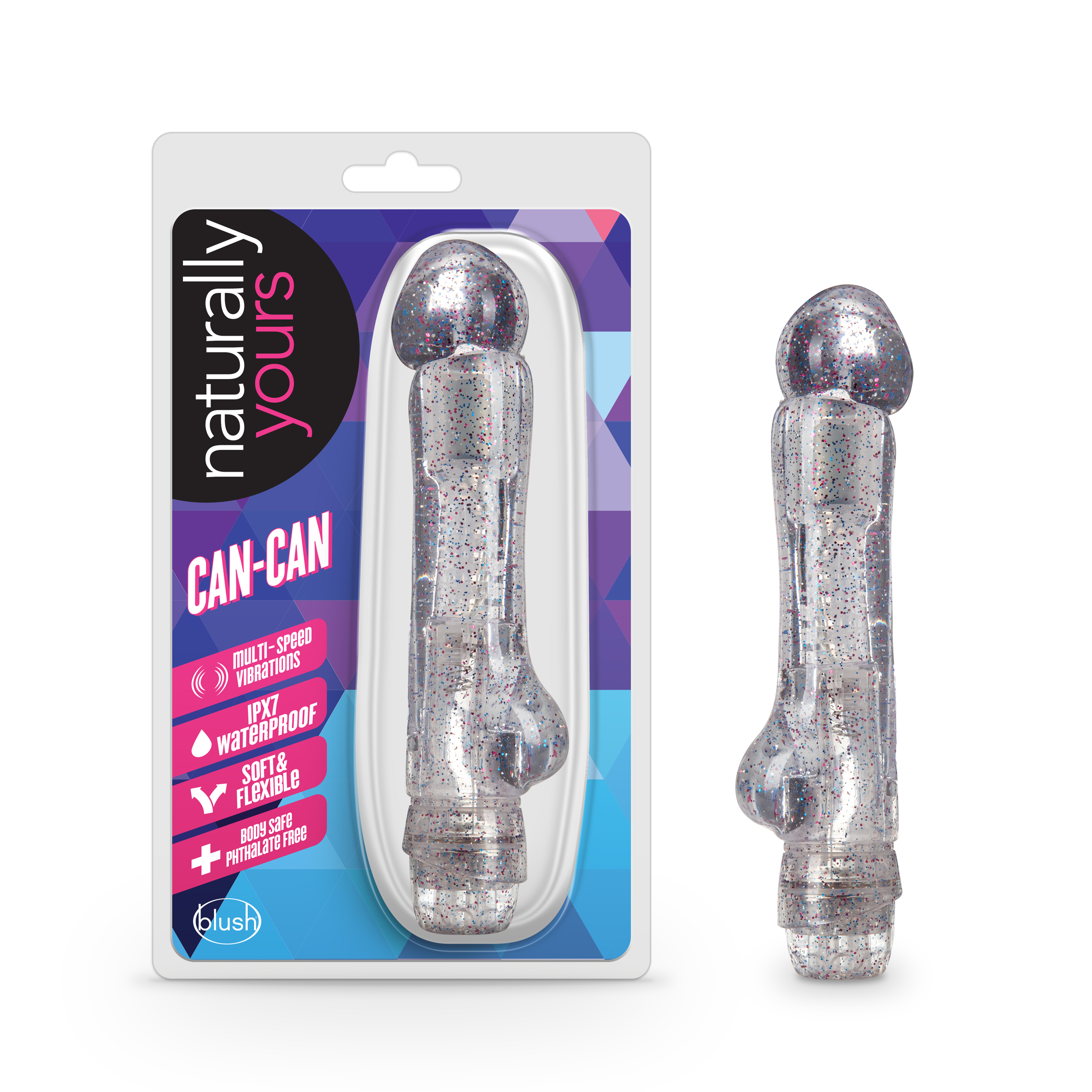 Blush Naturally Yours Can-Can Clear 7-Inch Vibrator