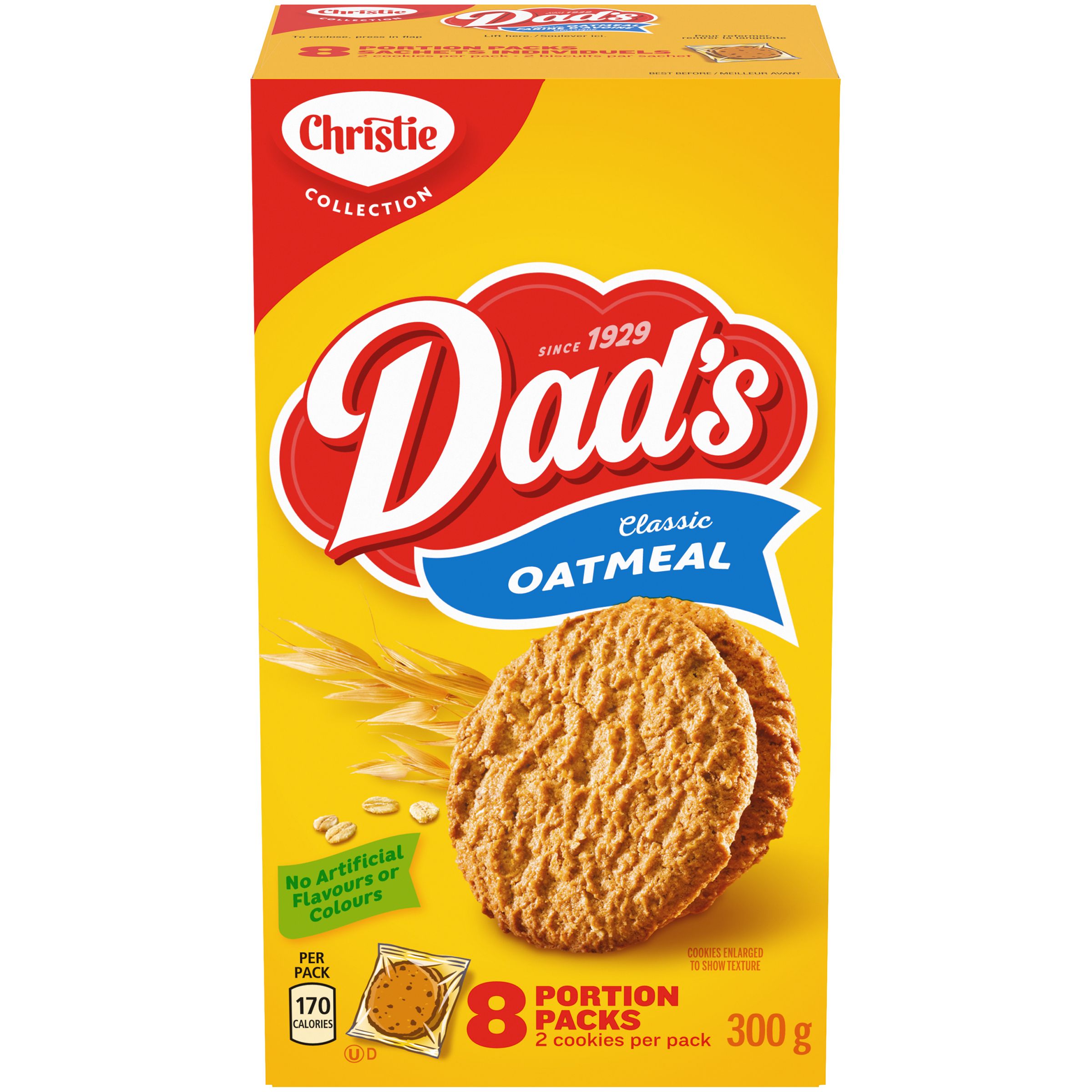 DAD'S Oatmeal Original Cookies 8 Portion Packs, 300 g-thumbnail-0