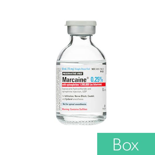 Marcaine® 0.25% w/Epi 1:200,000 30ml Single Dose Vial - 10/Box