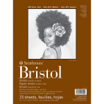 Strathmore 400 Series Bristol Paper Pad, Smooth Finish, 2-Ply, Tape Binding, 15 Sheet, 9x12 inch