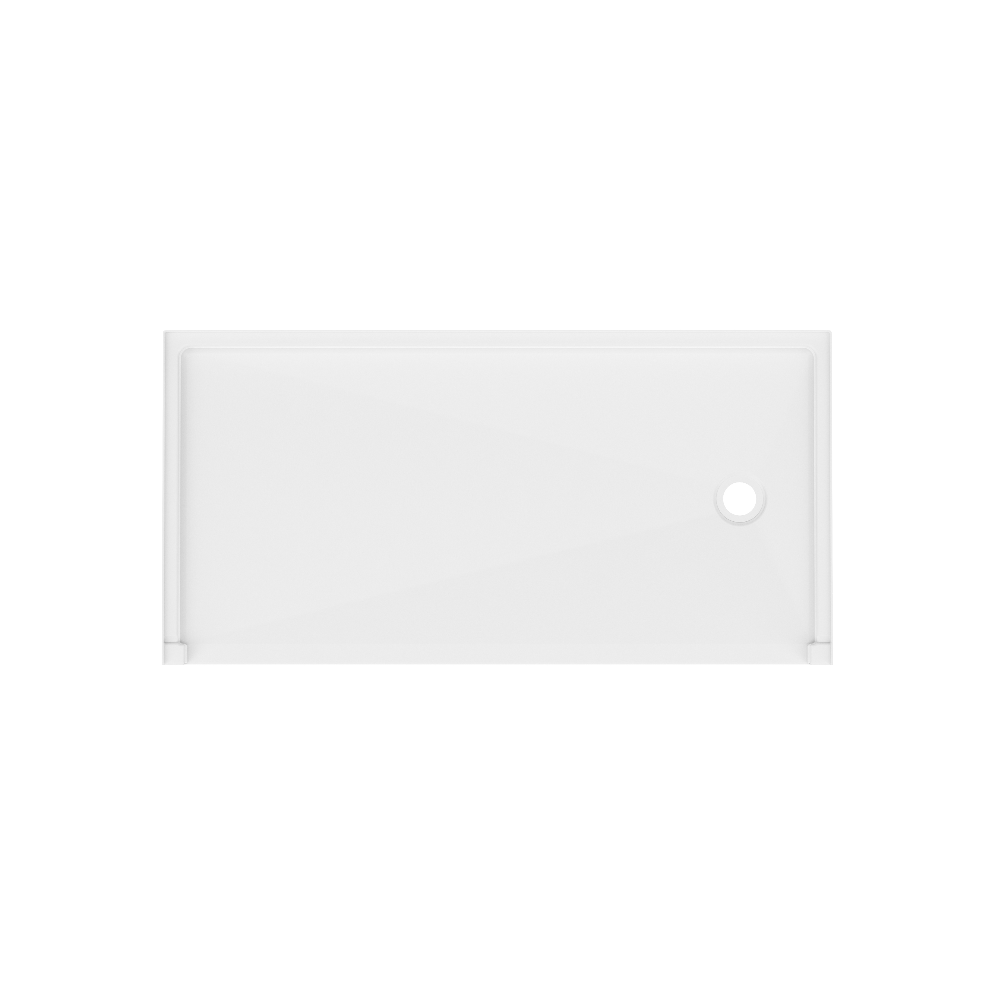 SBF-3060LM/RM 30 x 60 Swanstone® Alcove Shower Pan with Right Hand Drain in White view 4