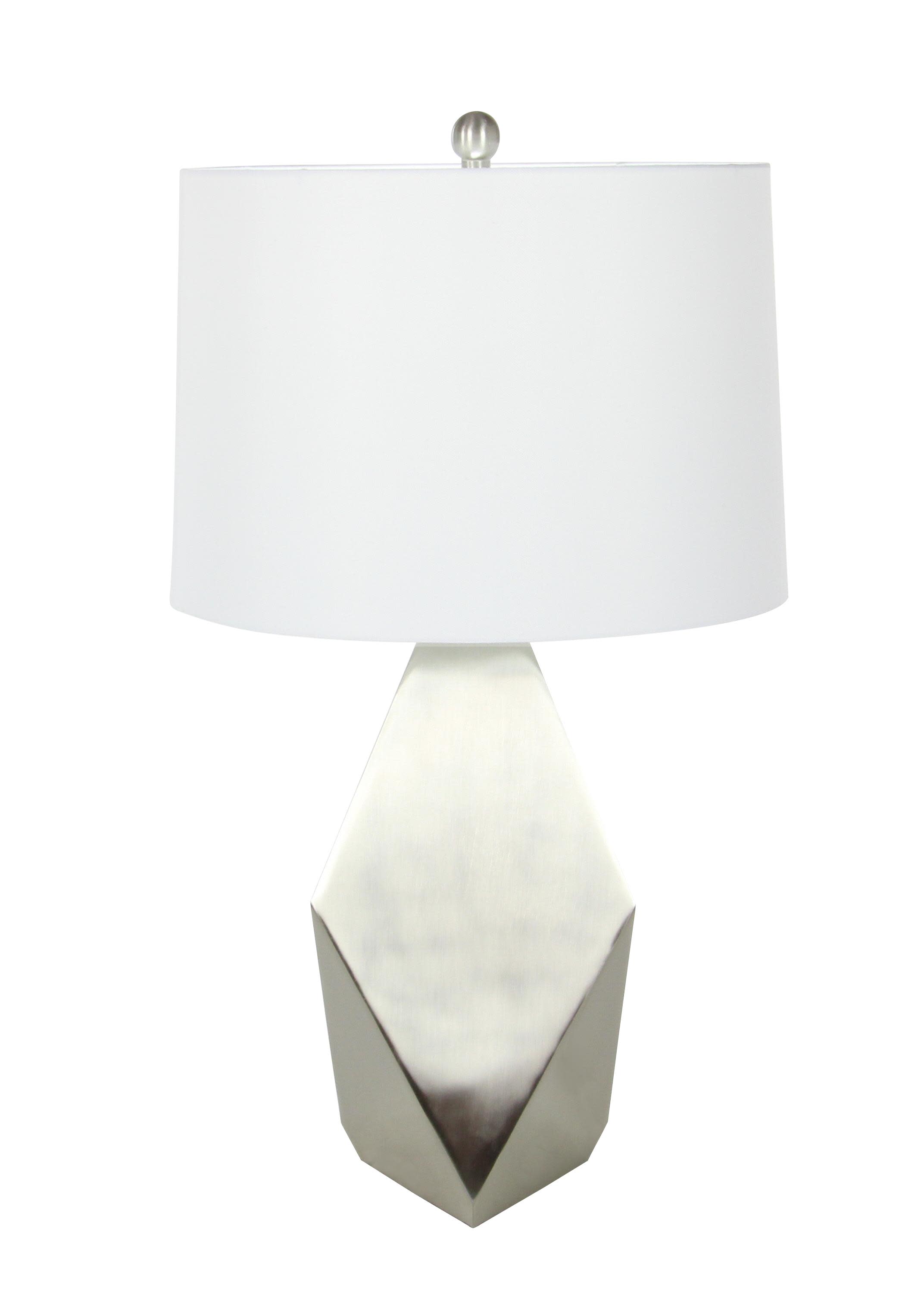 Silver Tin Contemporary Table Lamp, Set of 2 28" x 15" x 15"