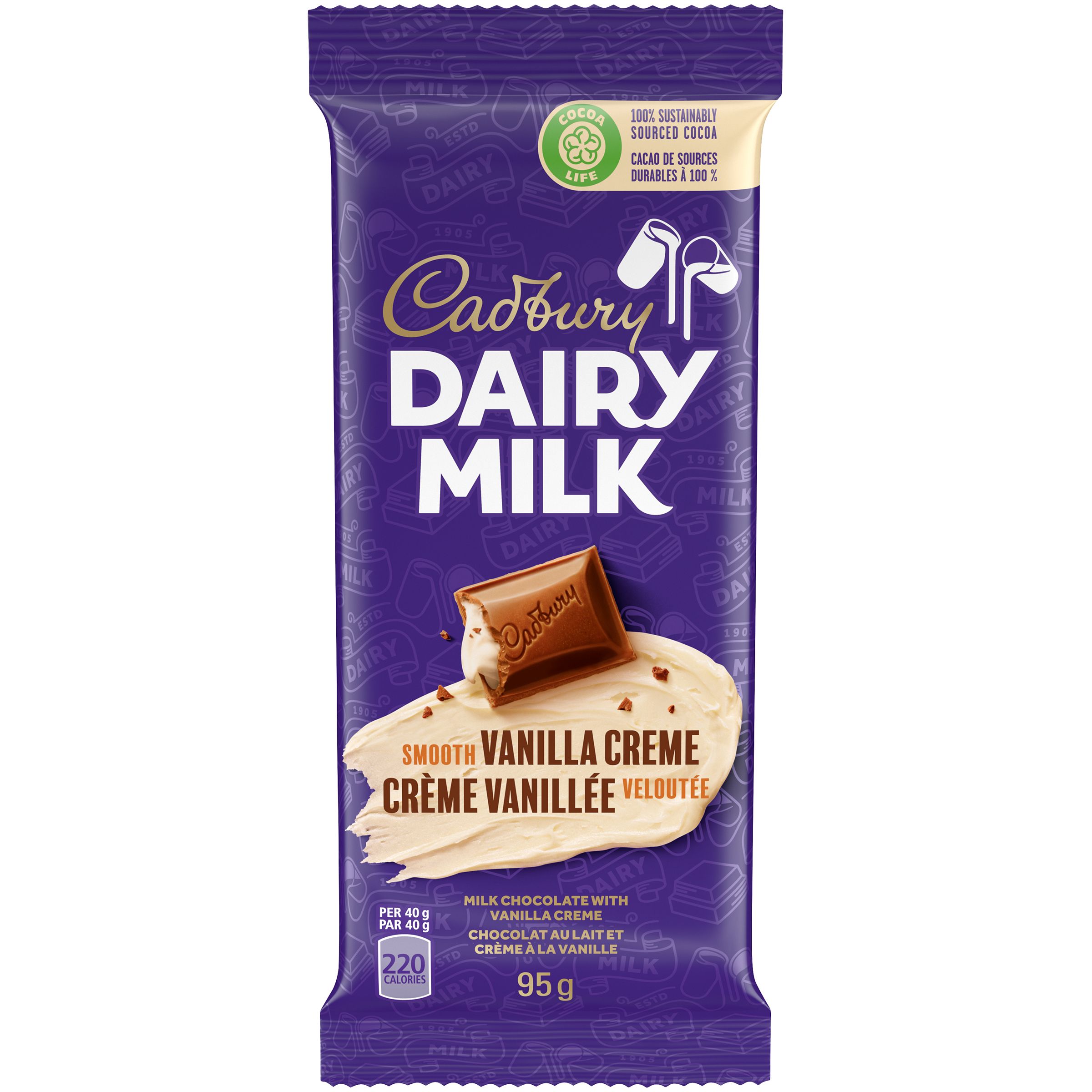 Cadbury Dairy Milk Smooth Vanilla Crème Chocolate Bars, 95 G-2