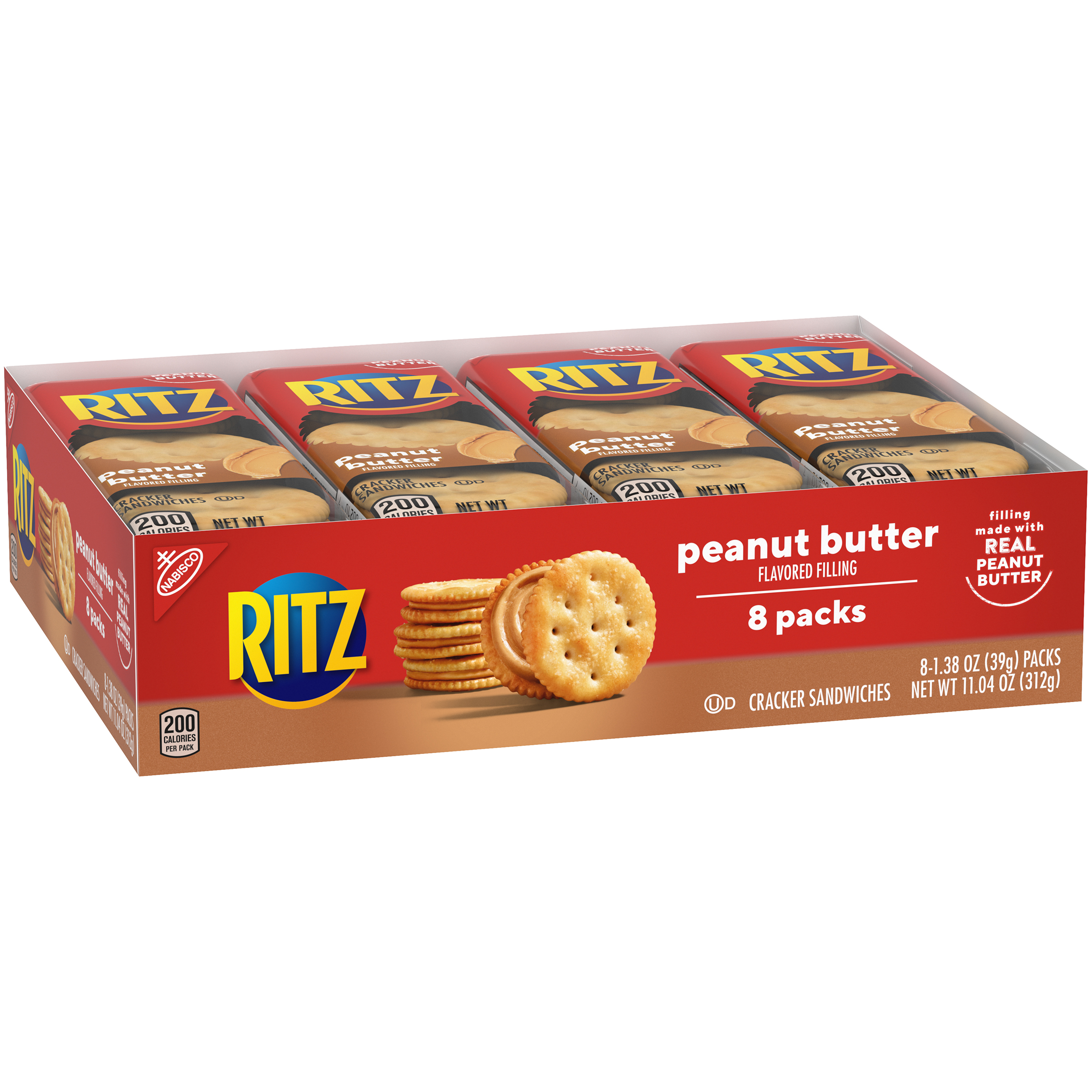 RITZ Peanut Butter Sandwich Crackers, 8 - 1.38 oz Snack Packs-3