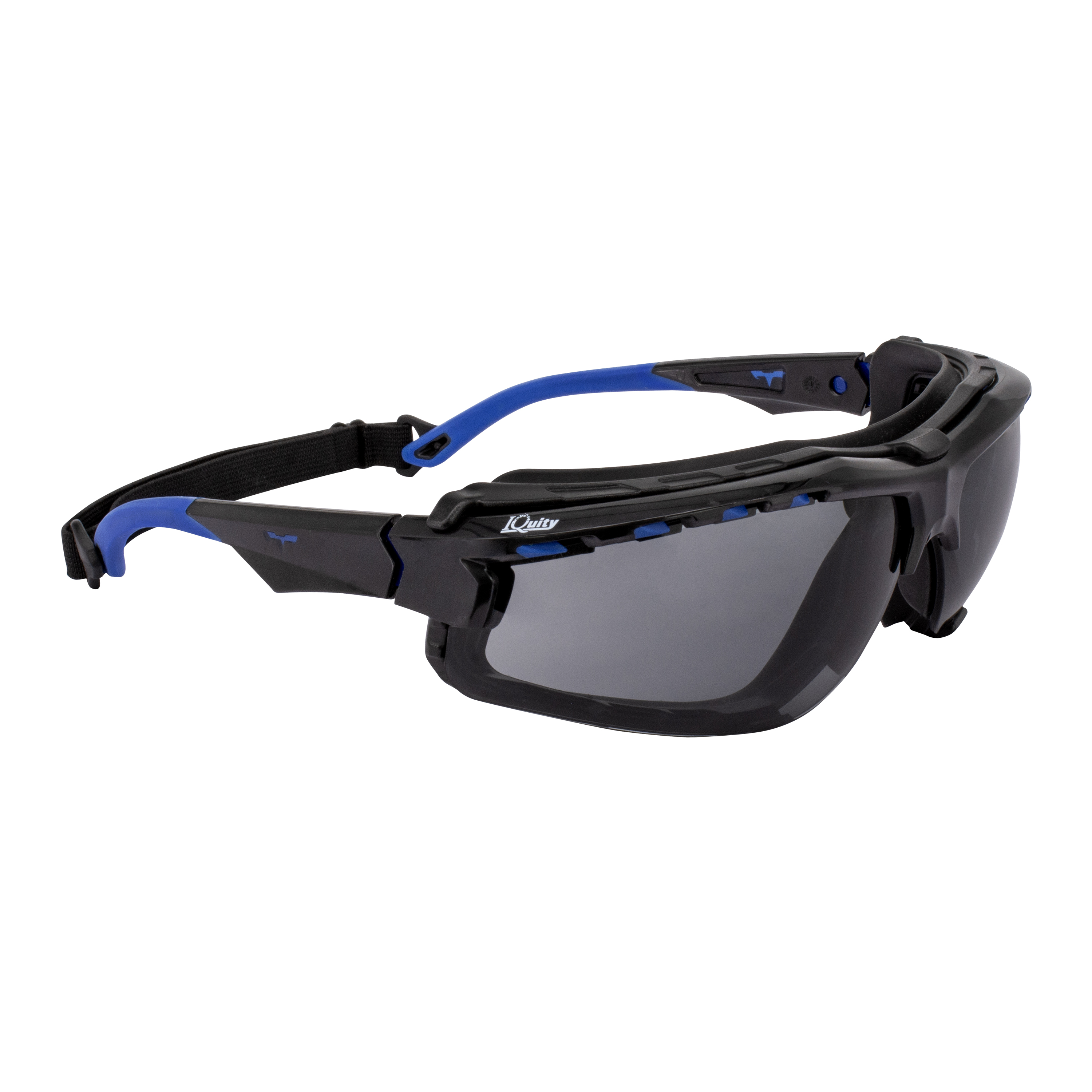 Thraxus Elite - IQuity Safety Eyewear - Blue w/ Rubber Gasket - Smoke IQ Lens