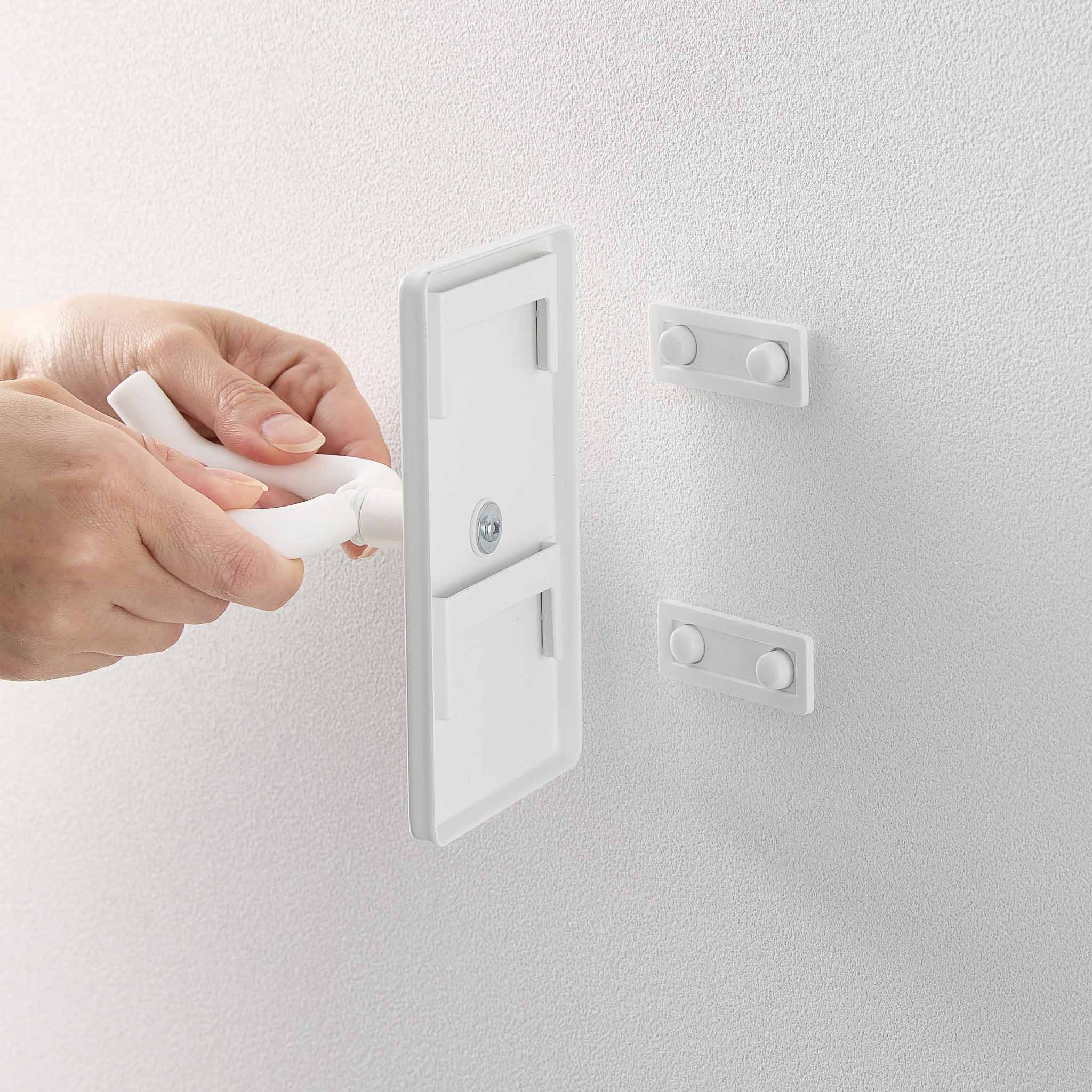 Adjustable Wall-Mounted Hair Dryer Holder : Minimalist Wall Mount Design