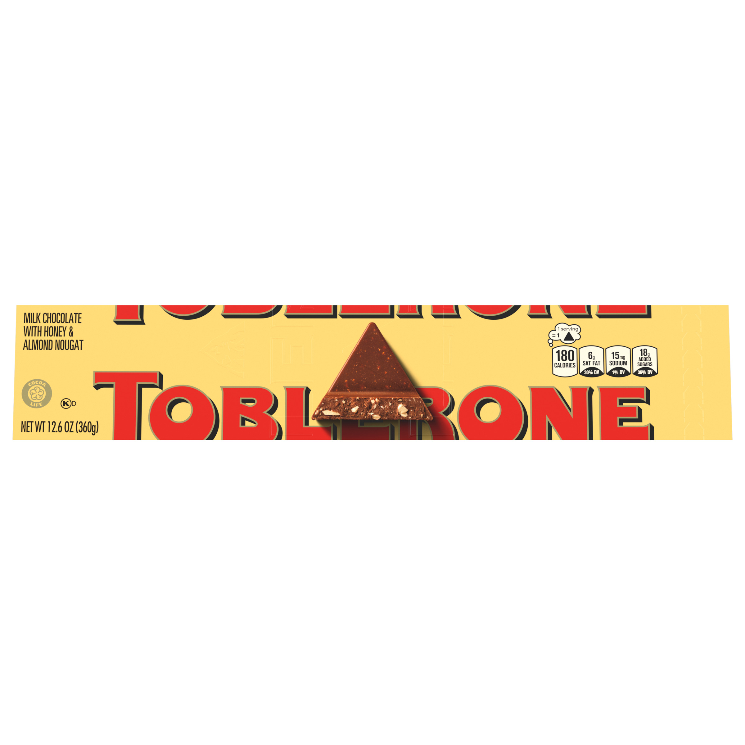 Toblerone Swiss Milk Chocolate Candy Bar with Honey and Almond Nougat, 12.6 oz-1