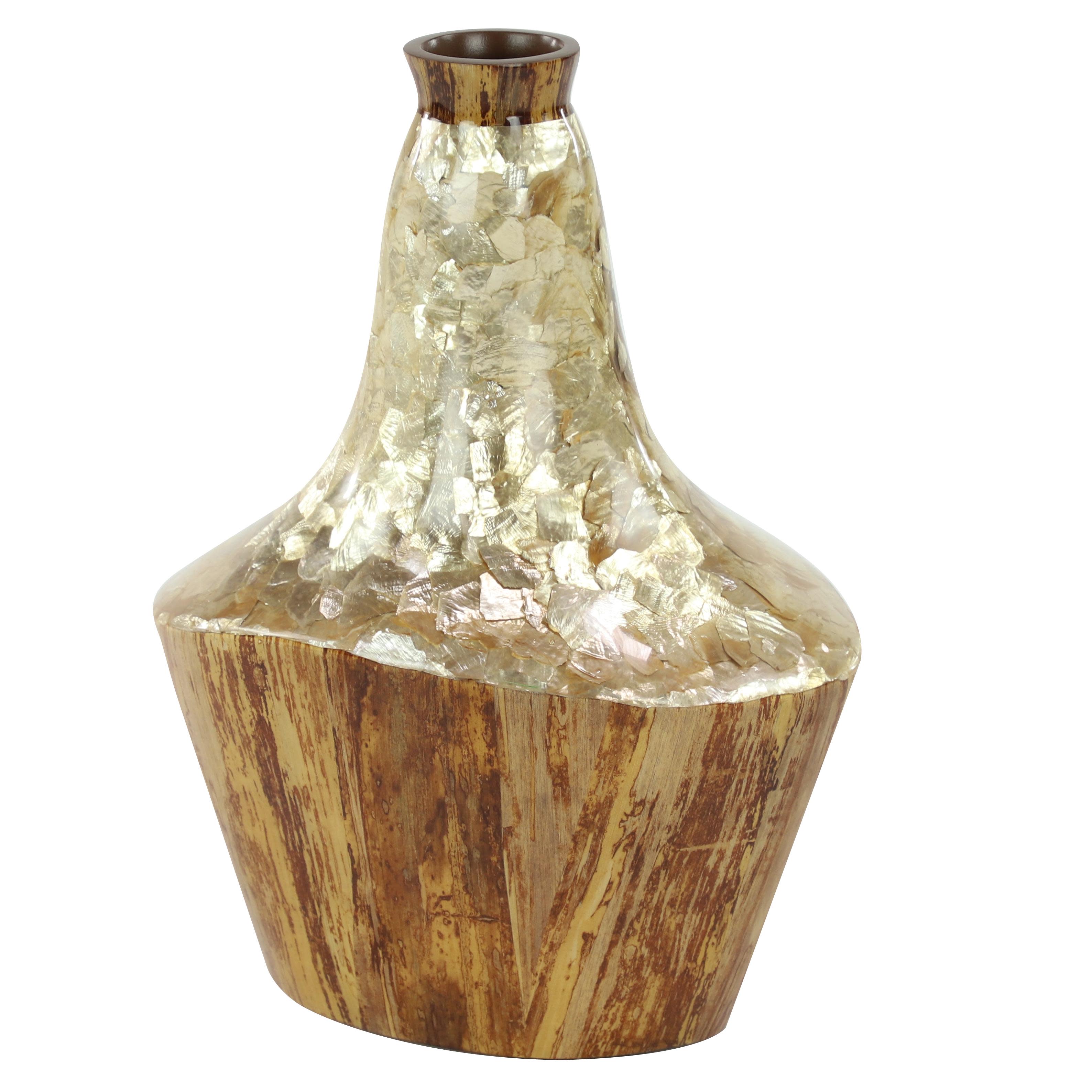 Brown Resin  Vase, 10" x 7" x 13"
