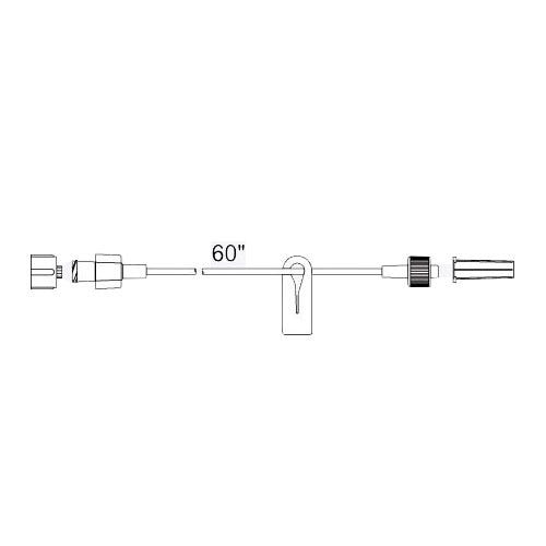 Medex® Extension Set, 61" w/Non-Removable Blue Slide Clamp, Male Luer Lock Adapter - 50/Box