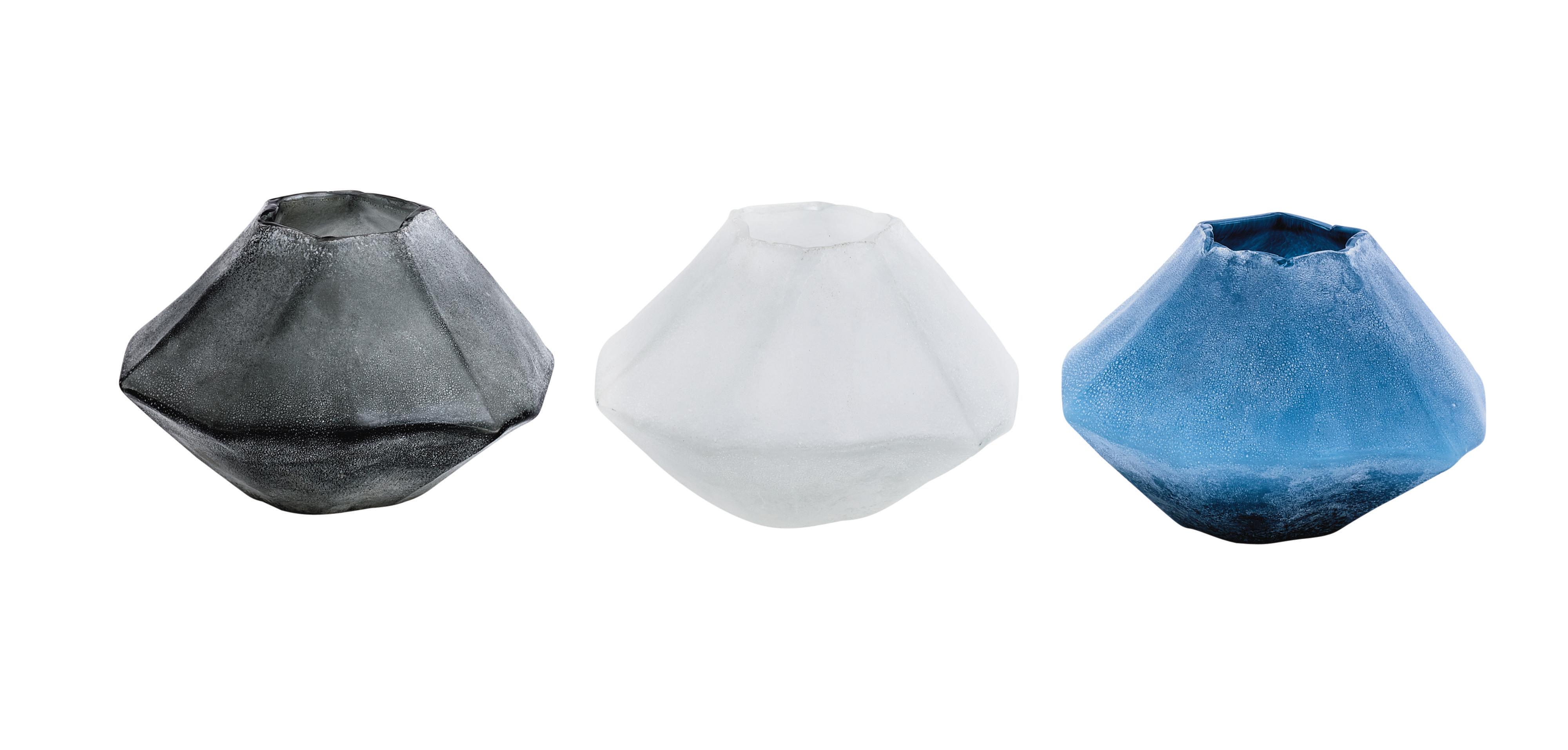 Coastal Style Small Grey Frosted Glass Vases | 1 PCs only 3 8\\\\\\\" x 6\\\\\\\"