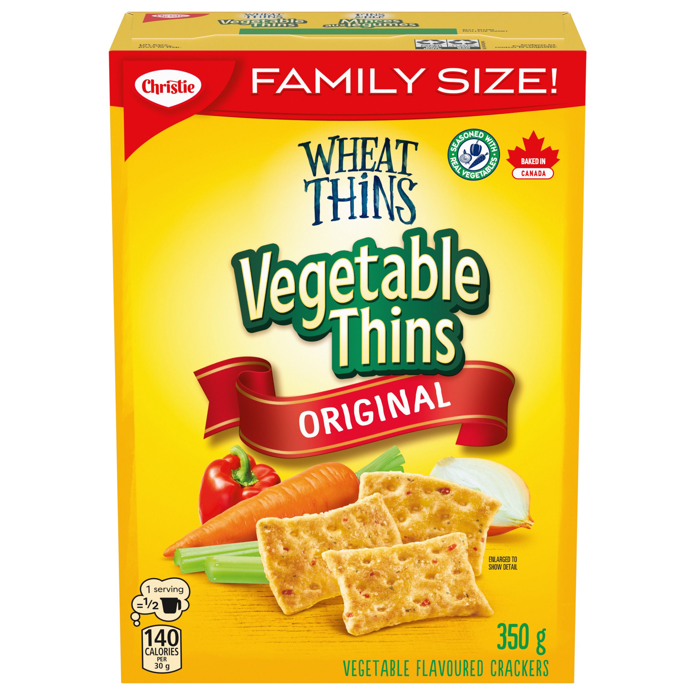 Wheat Thins Vegetable Thins Family Size Crackers 350 G