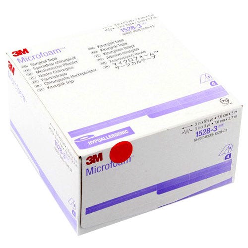 Microfoam™ Surgical Tape, Elastic Foam, 3" x 5.5yds  - 4/Box