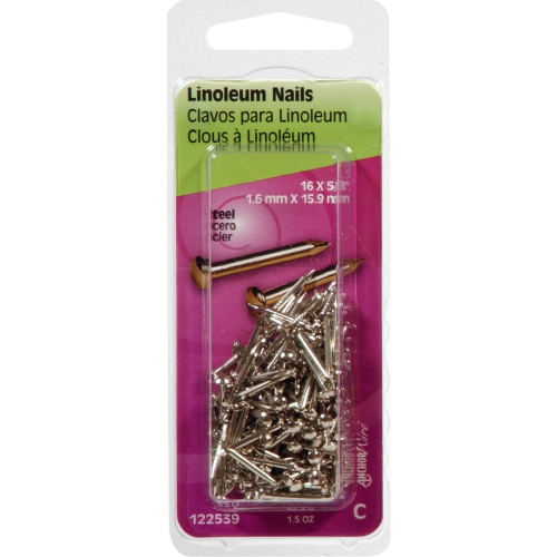 Anchor Wire Linoleum Nails Nickel Plated (5/8" x 16GA) 1.5 oz.